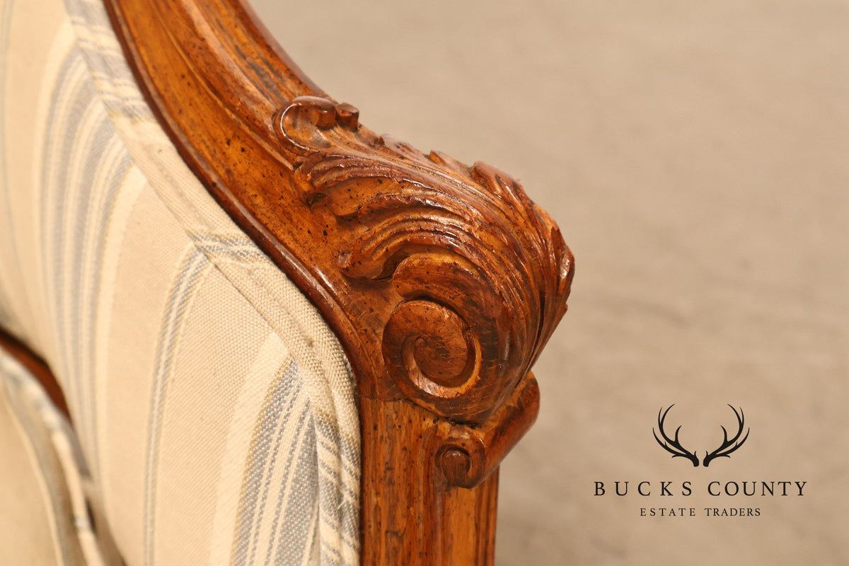 French Louis XV Style Carved Loveseat Settee