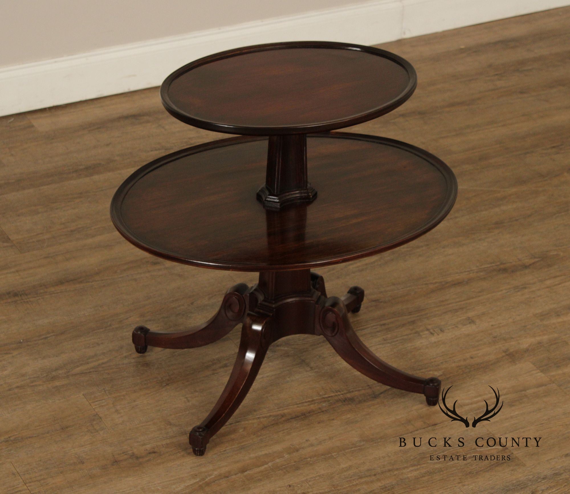 1940's Regency Style Two-Tier Mahogany Dumbwaiter