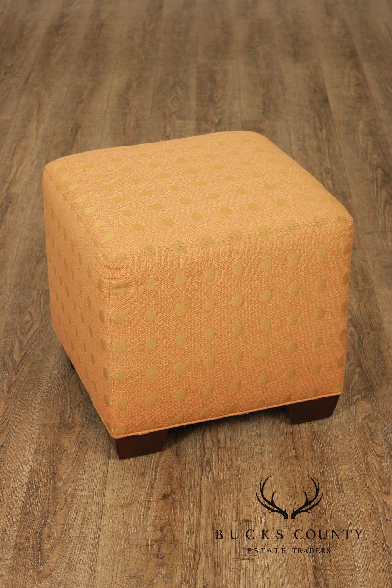 Pair of Upholstered Cube Ottomans