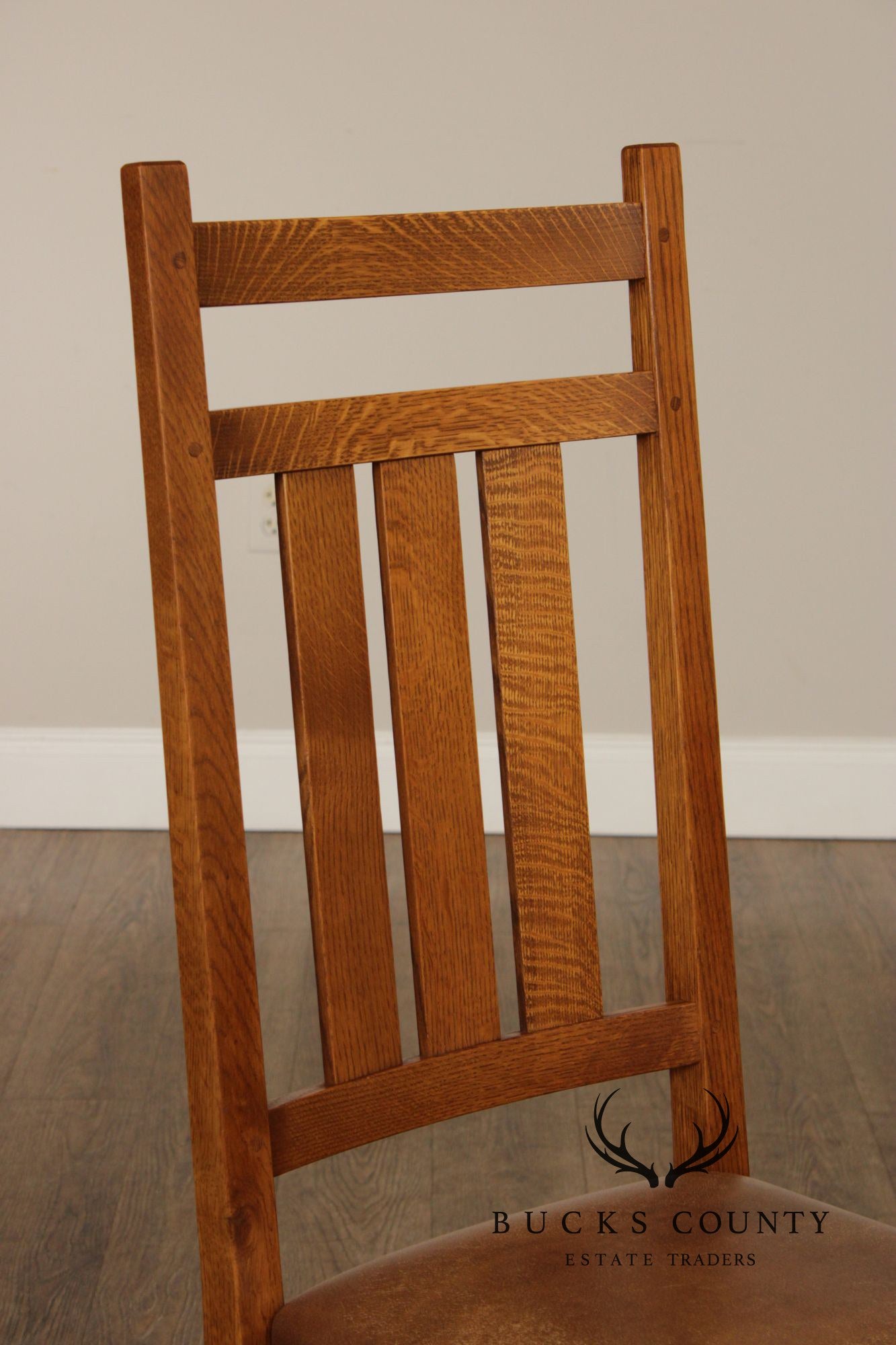 Stickley Mission Collection Set of Four Harvey Ellis Oak Dining Chairs