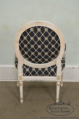 Councill French Louis XVI Style Paint Frame Fauteuil Arm Chair