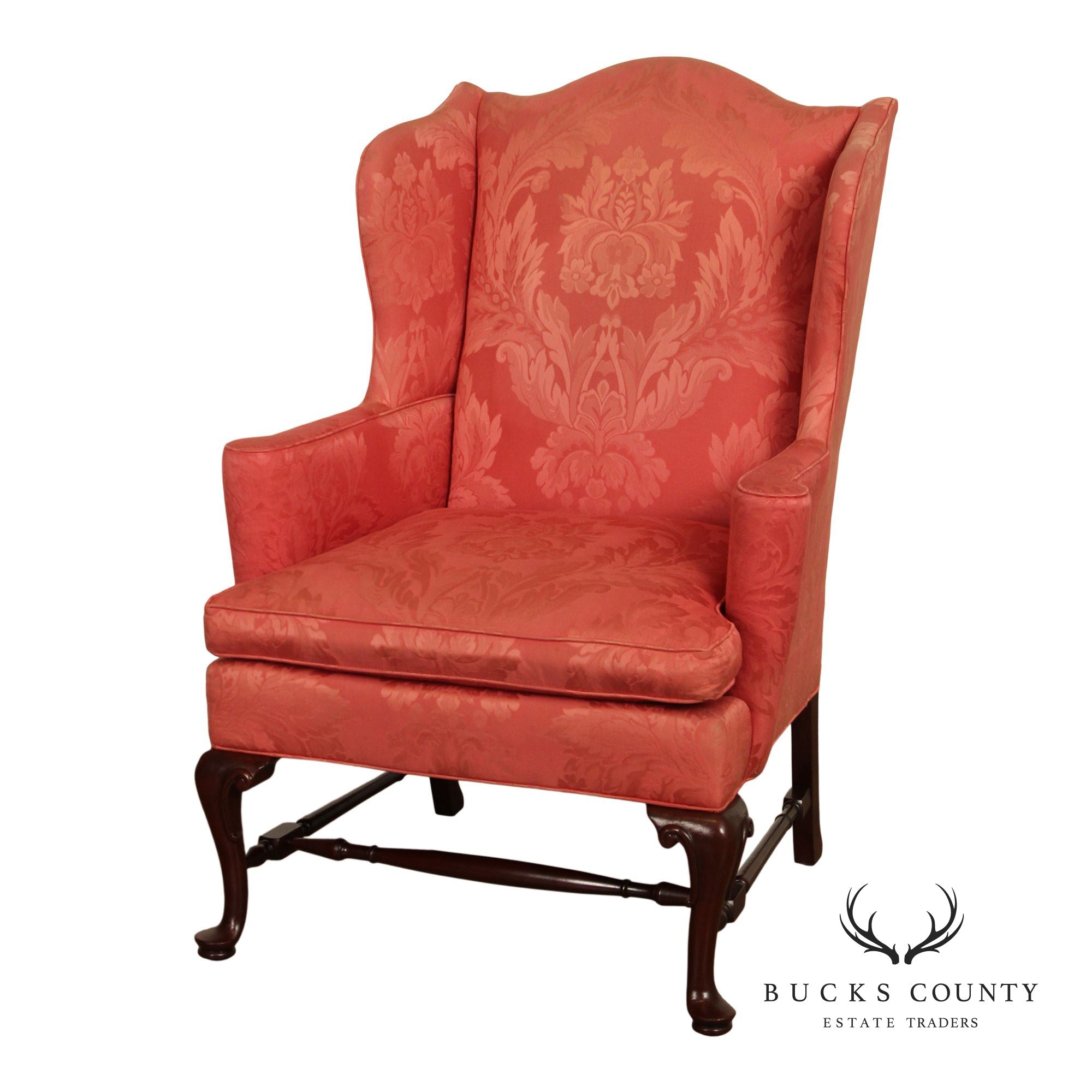 Southwood Queen Anne Style Mahogany Wing Chair