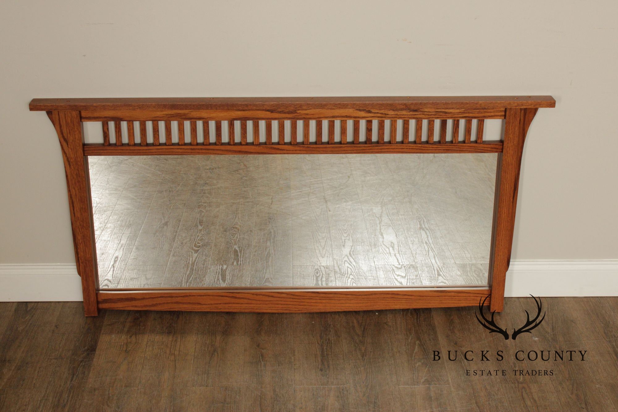 Mission Style Oak Mantel Mirror