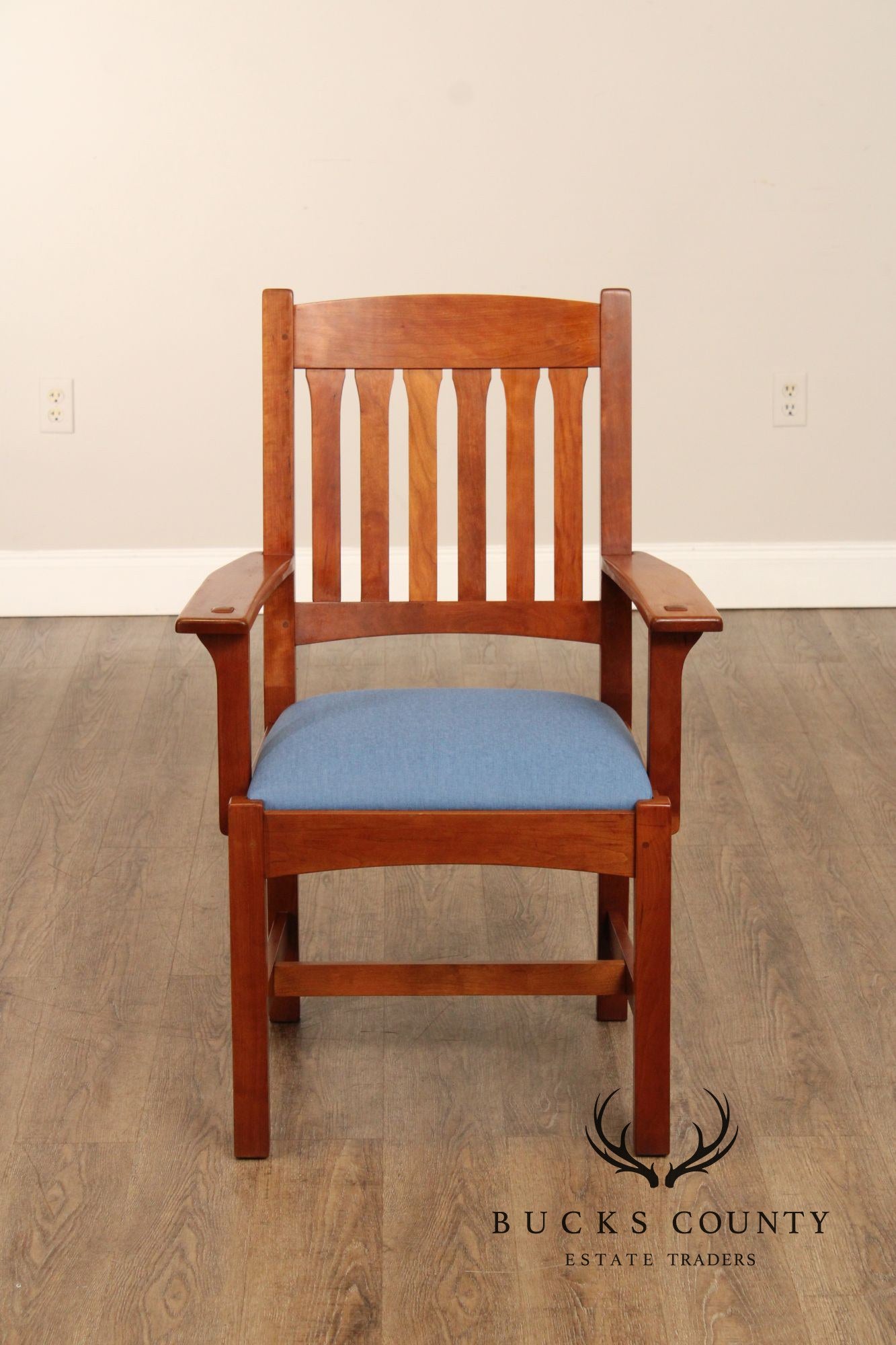 Stickley Mission Collection Pair of Cherry Cottage Dining Armchairs