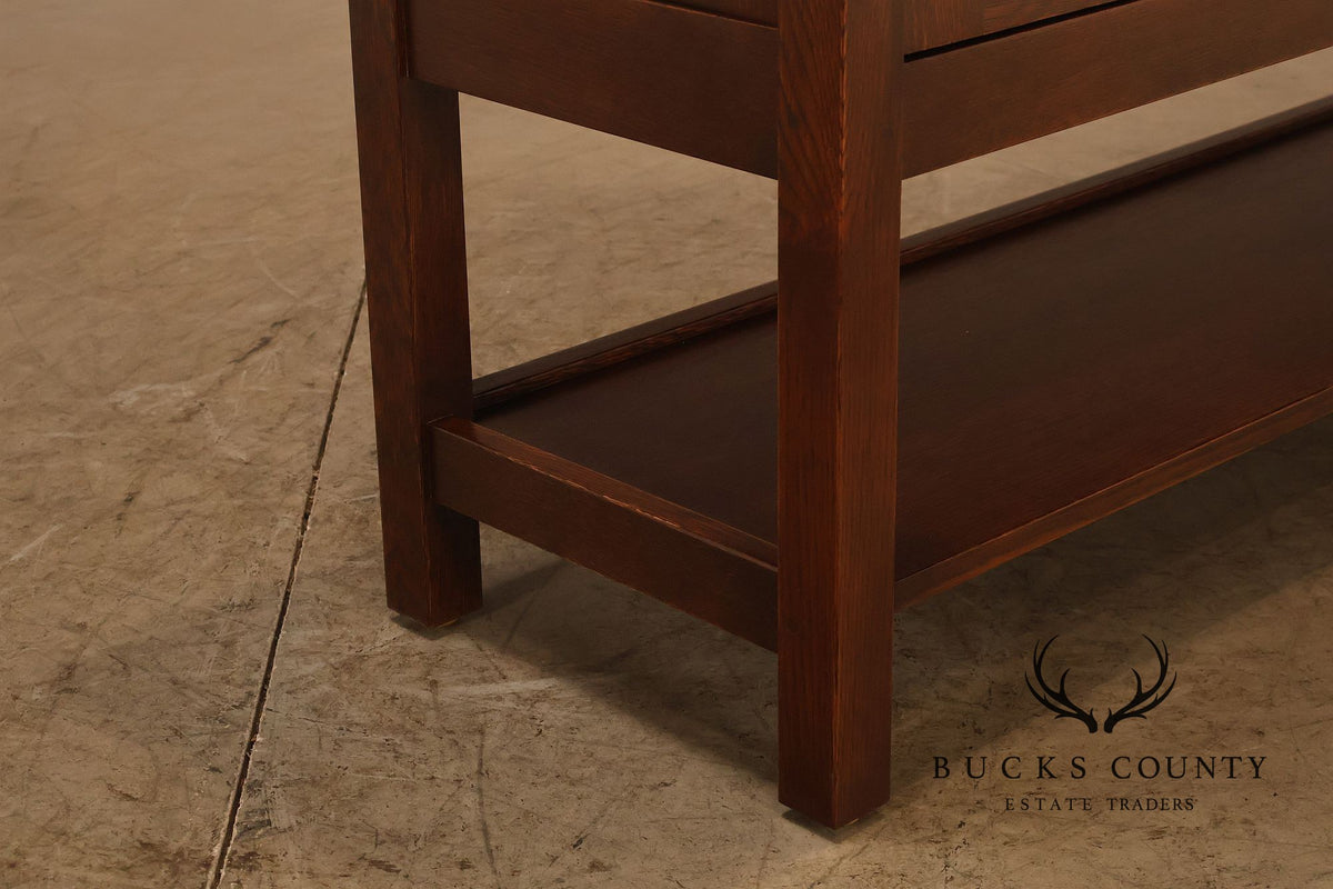 Stickley Meadowflower Collection Oak Inlaid Console Cabinet