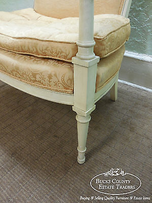 Custom French Regency Directoire Style Painted Wide Seat Fauteuil Loveseat