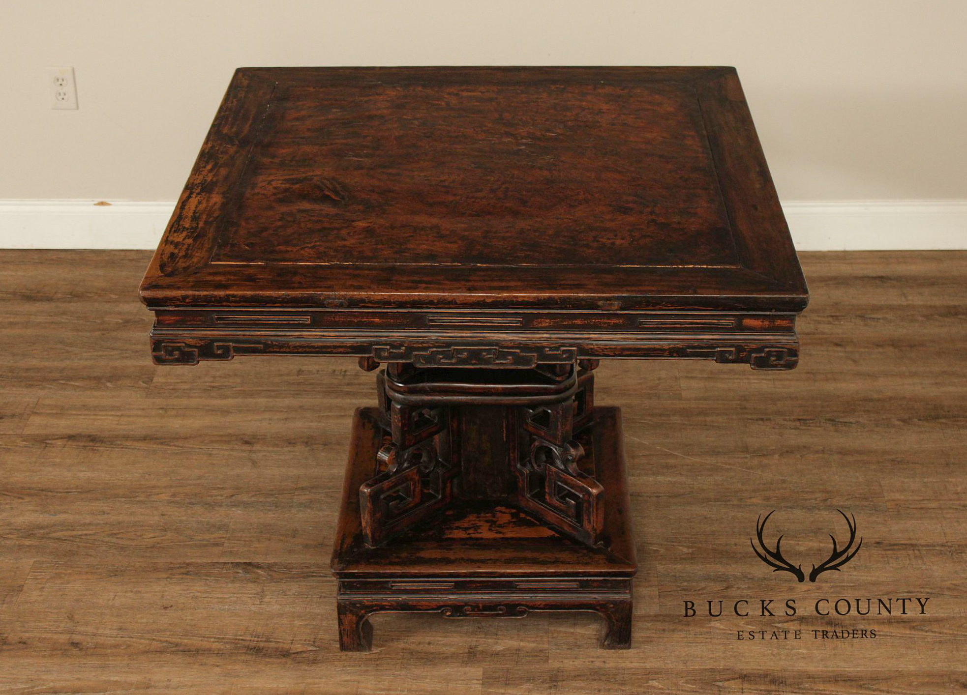 Antique Chinese Carved Pedestal Table