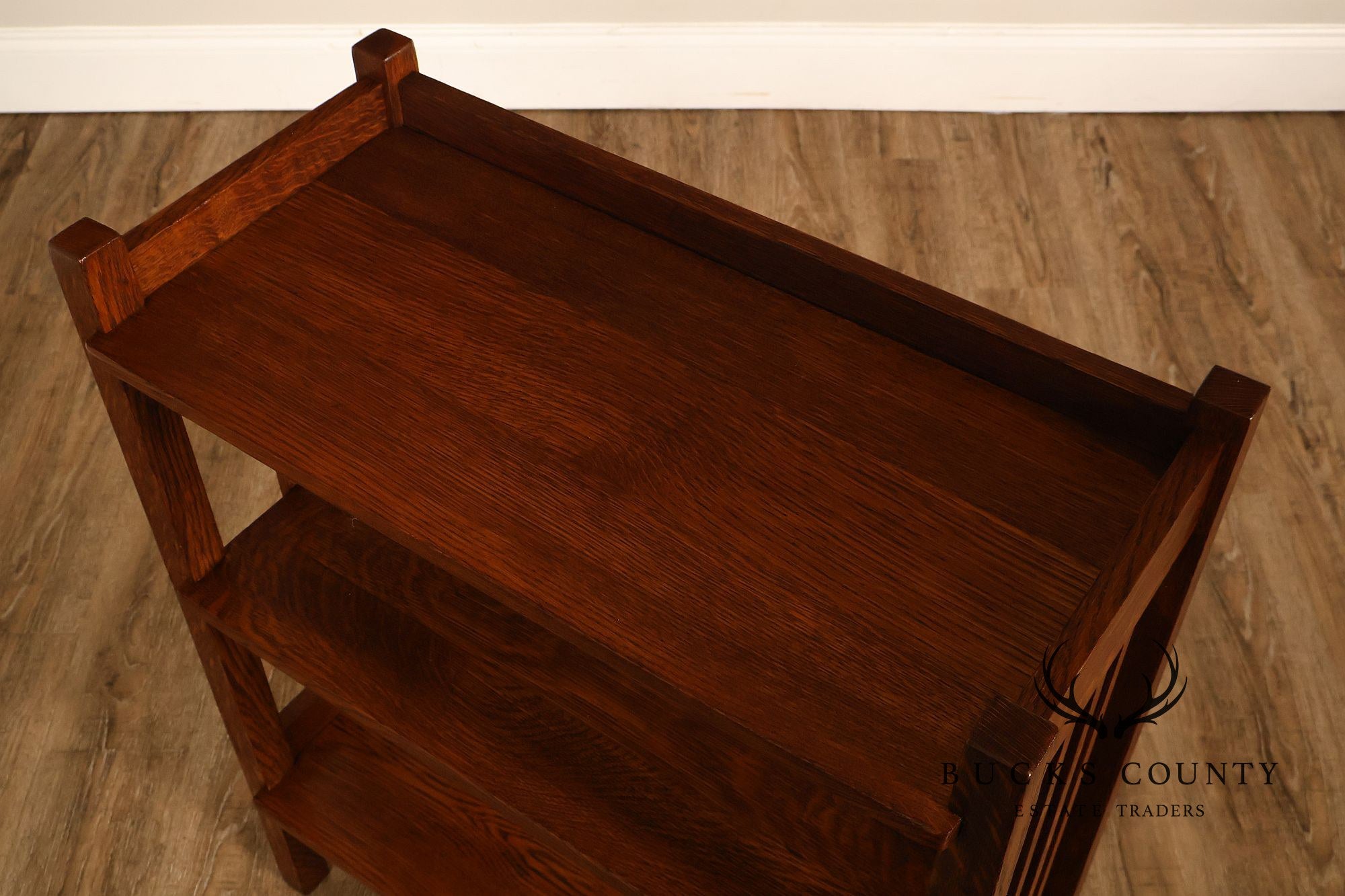 Antique Stickley Brothers Mission Oak Magazine Stand Bookcase