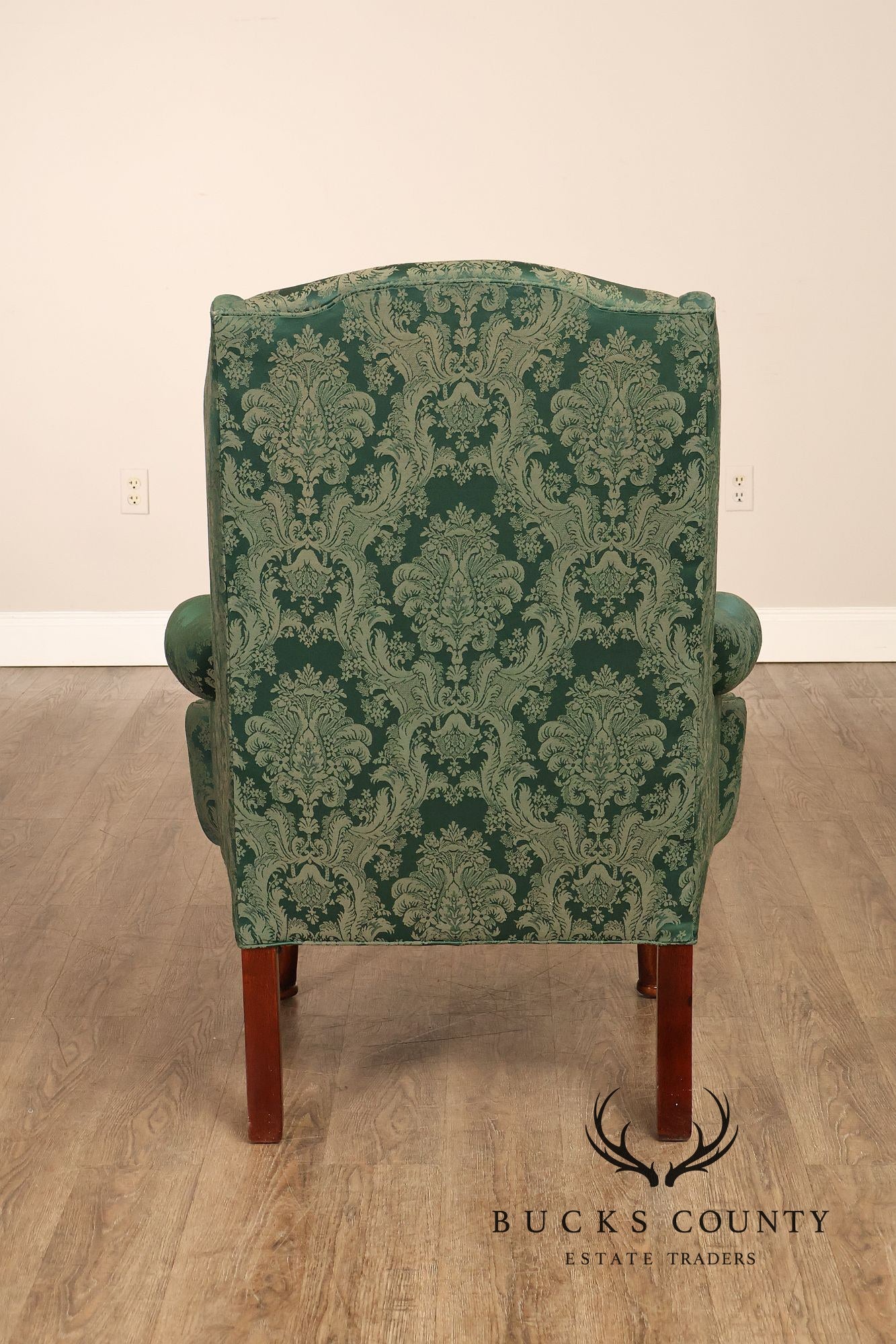 Highland House Queen Anne Style Pair Of Wingback Chairs