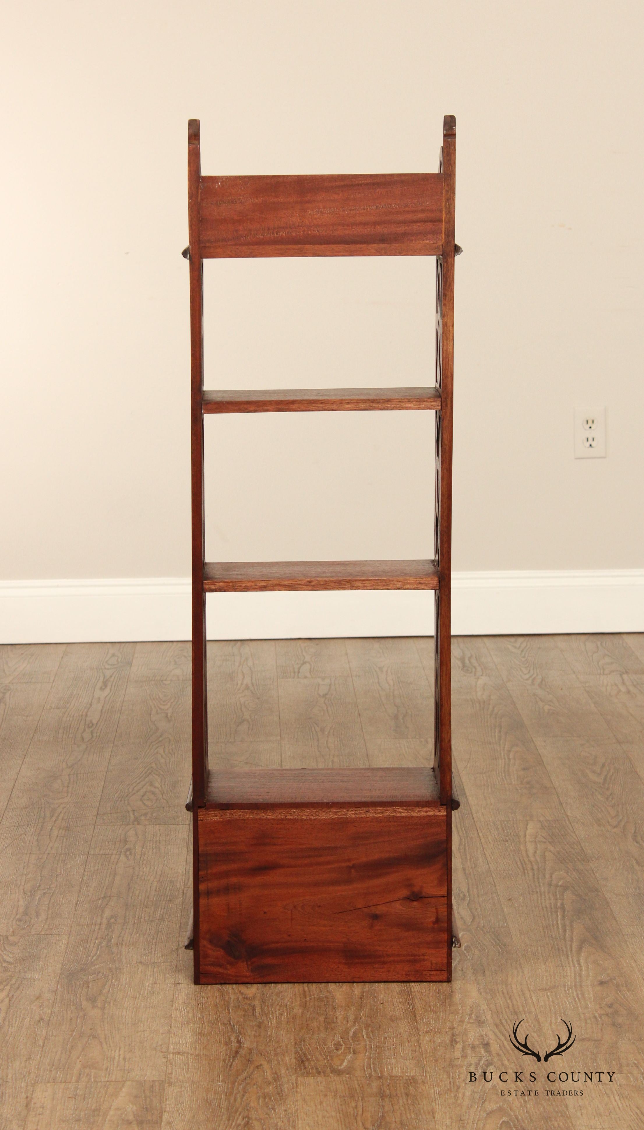 Regency Style Carved Mahogany Narrow Etagere