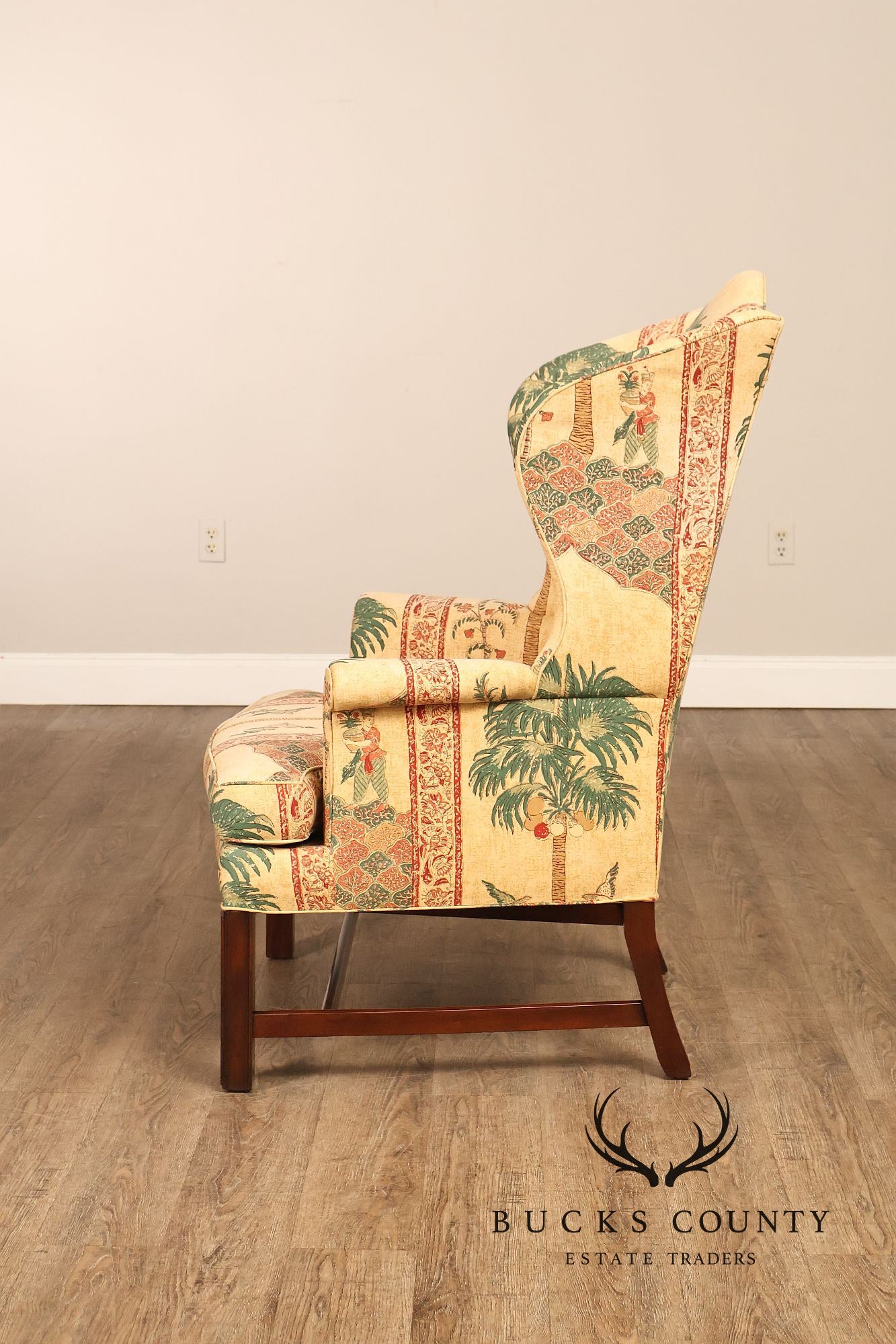 Kittinger Williamsburg Adaptation Chippendale Style Mahogany Wing Chair