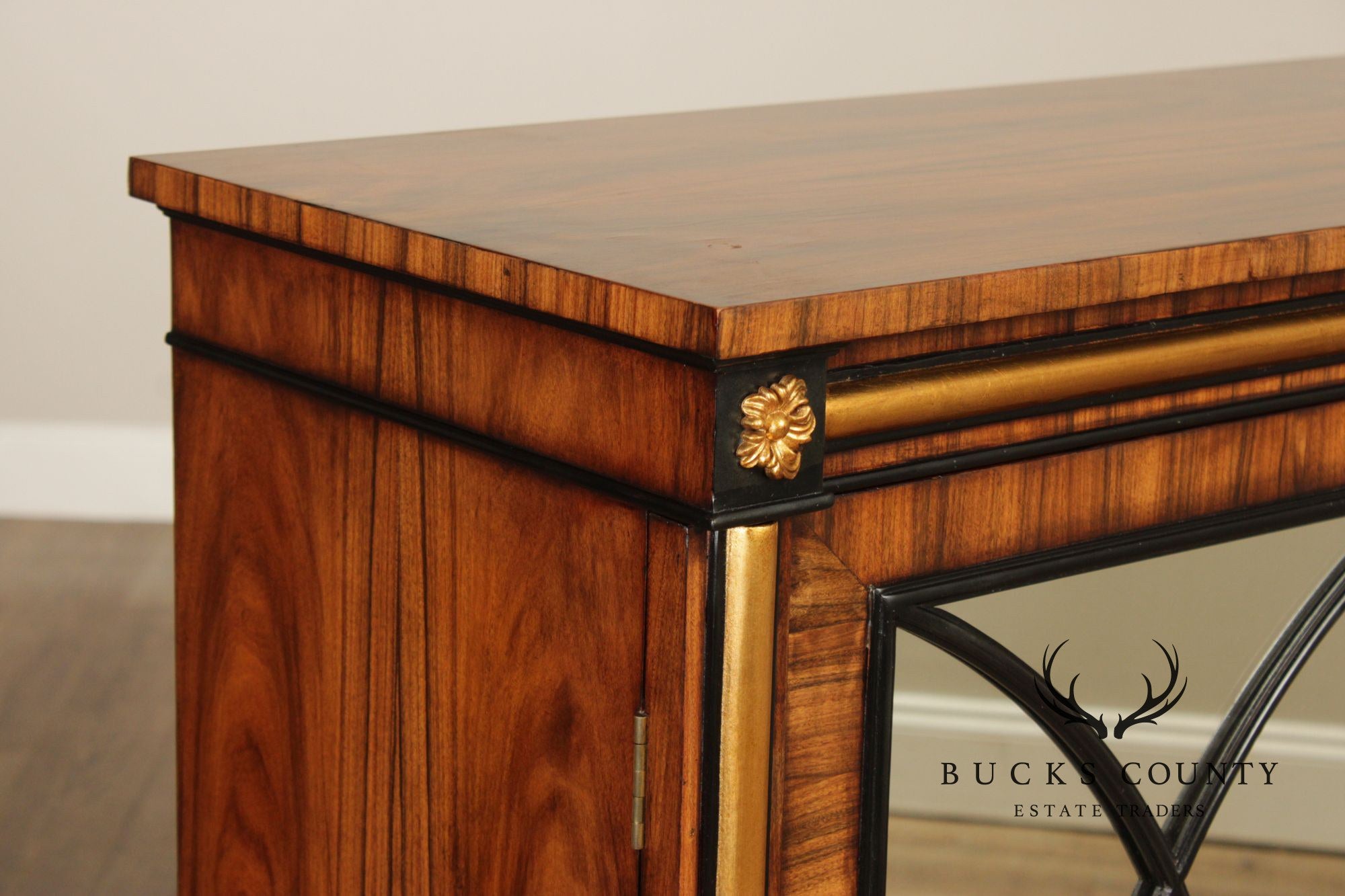 Regency Style Rosewood Mirrored Two Door Cabinet