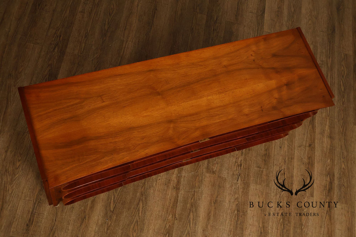 Mid-Century Modern Walnut Bentwood Sculpted Handle Sideboard