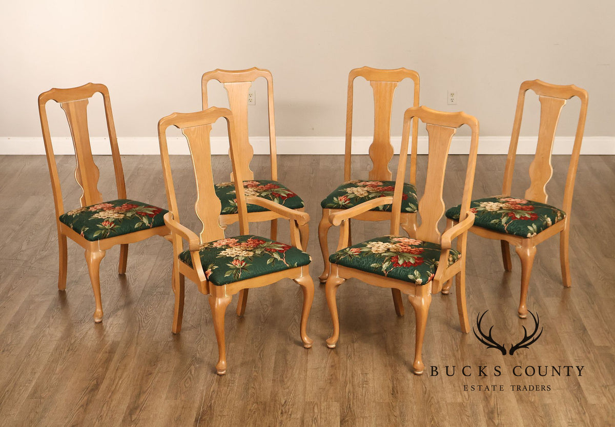 Vintage Hespeler Furniture Dining Table With Two Leaves And Six Dining Chairs