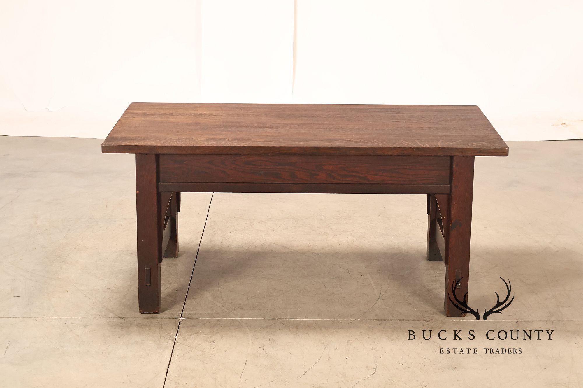 Early Gustav Stickley No. 460 Oak Library Table With Rare  Hardware