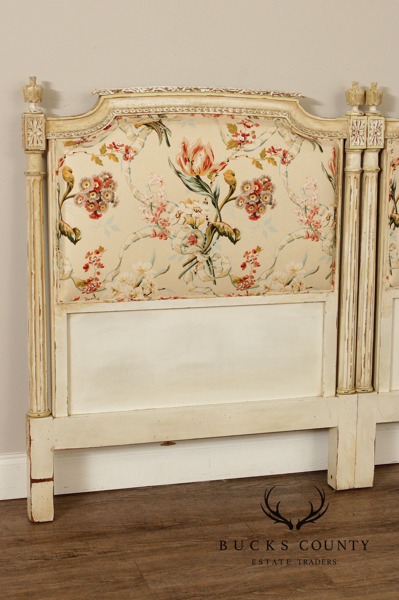 French Louis XVI Style Upholstered King Headboard