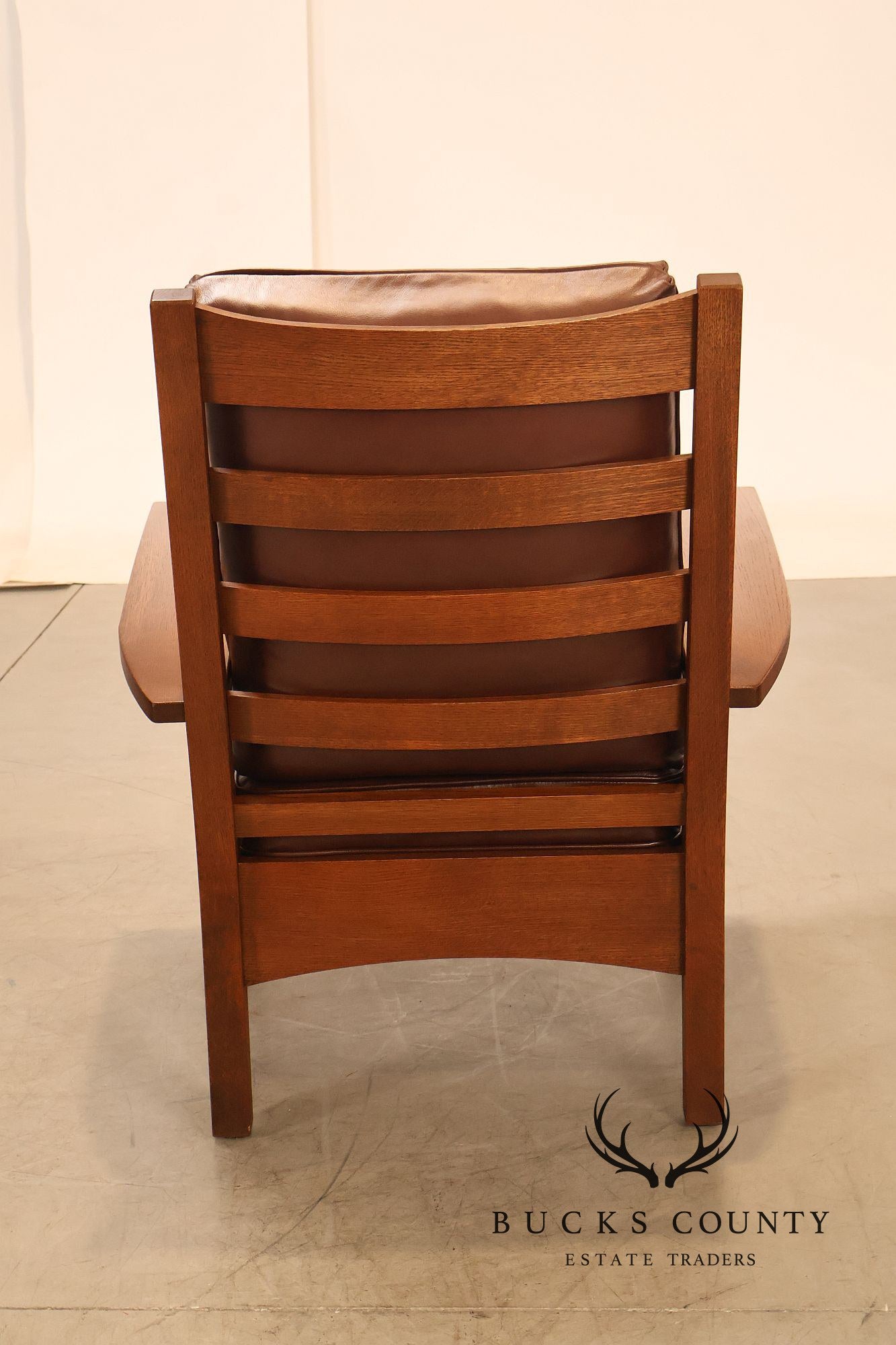 Stickley Mission Collection Oak And Leather Lounge Chair