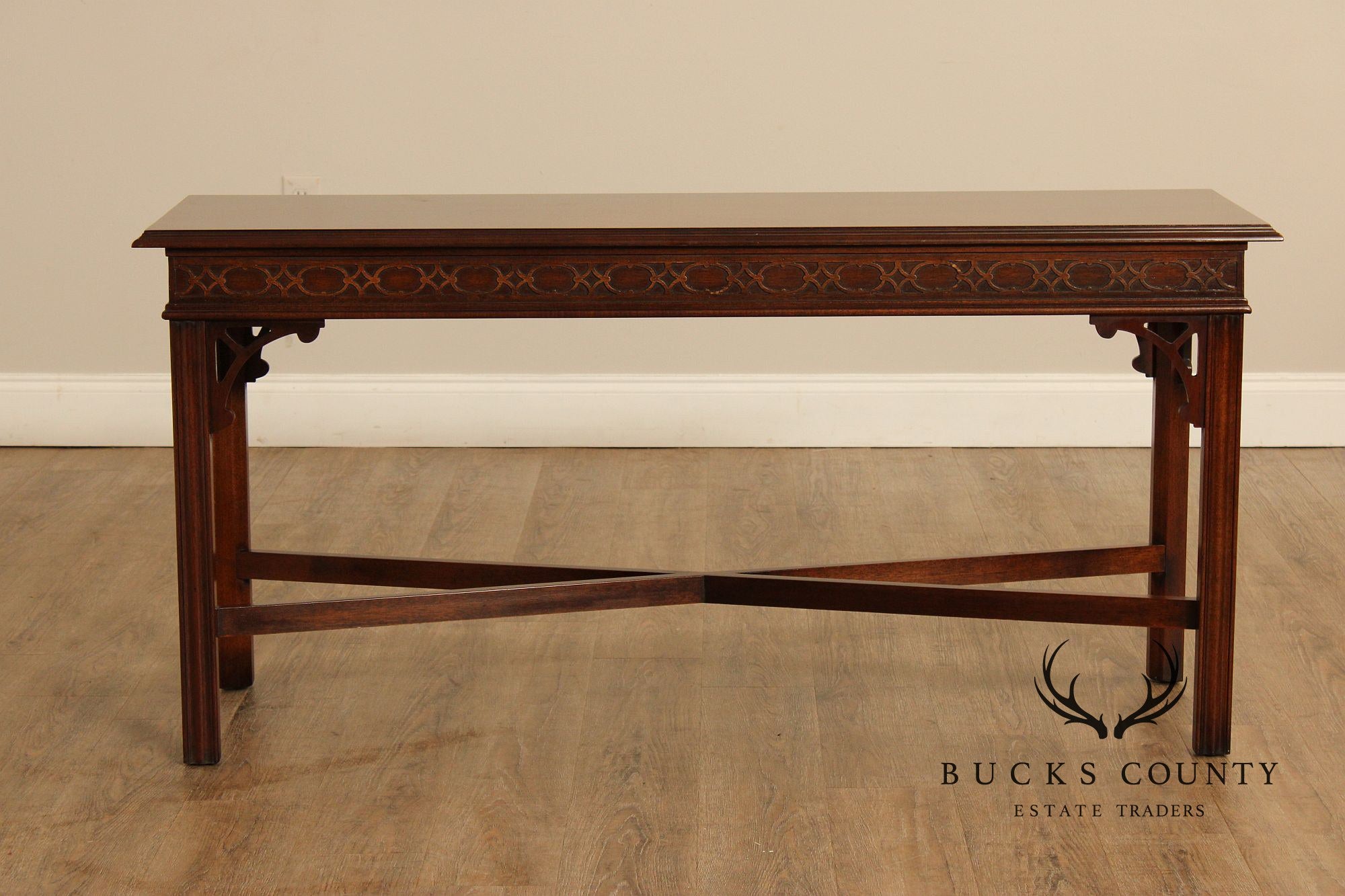 Drexel Heritage Chippendale Style Carved Mahogany Sofa Table