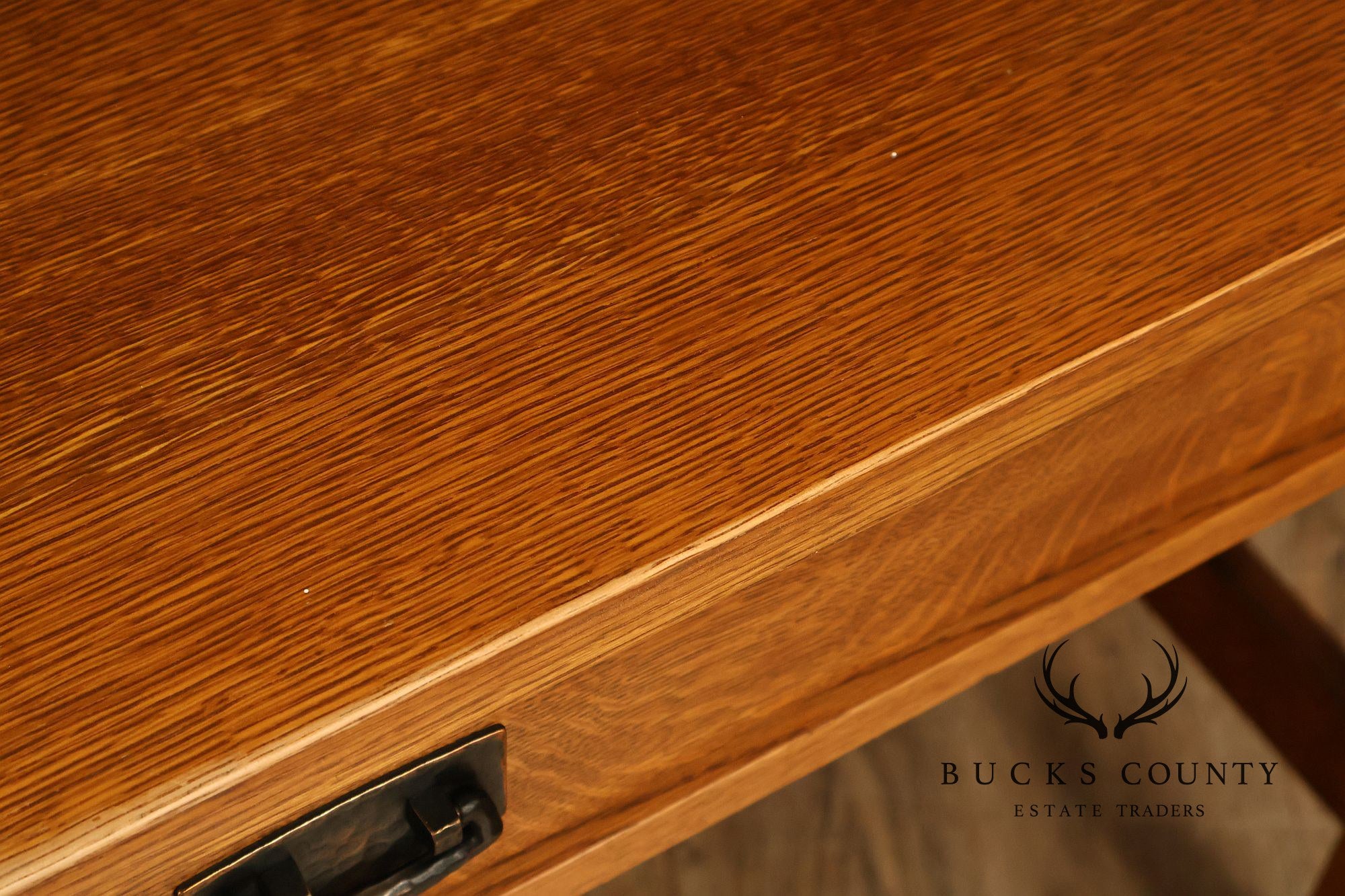 Stickley Mission Collection Oak Spindle Desk with Hutch
