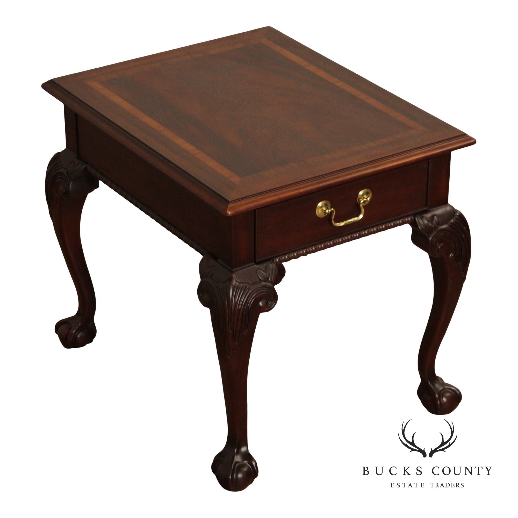 Thomasville Mahogany Collection Chippendale Style Ball And Claw Side Table