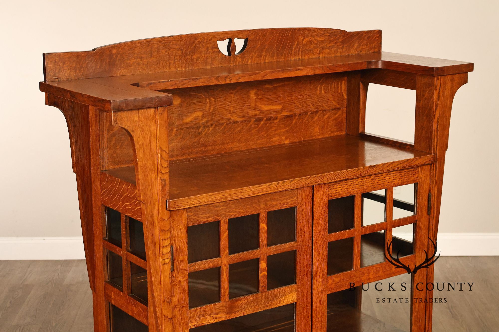 Antique Limbert Arts & Crafts Oak China Cabinet