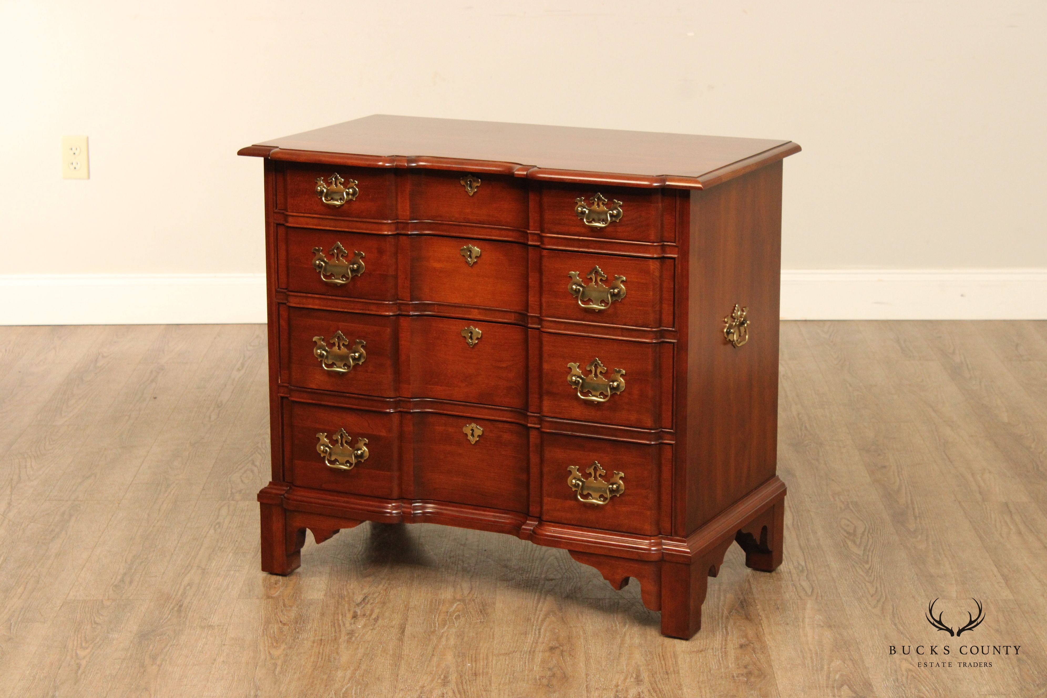 Pennsylvania House Chippendale Style Cherry Blockfront Chest of Drawers