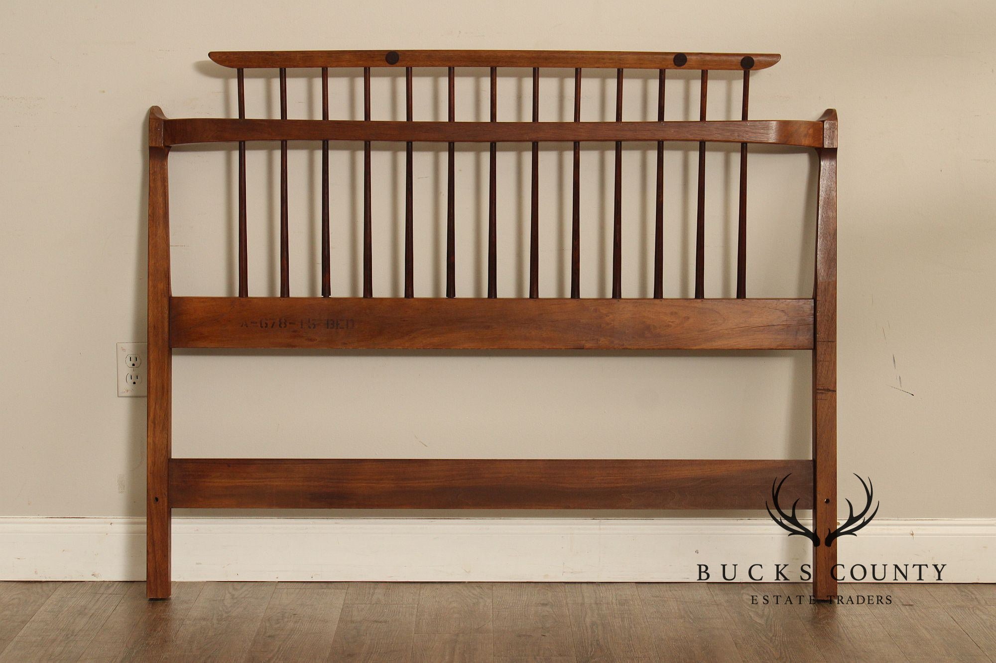 Thomasville Mid Century Modern Black Walnut Full Size Headboard