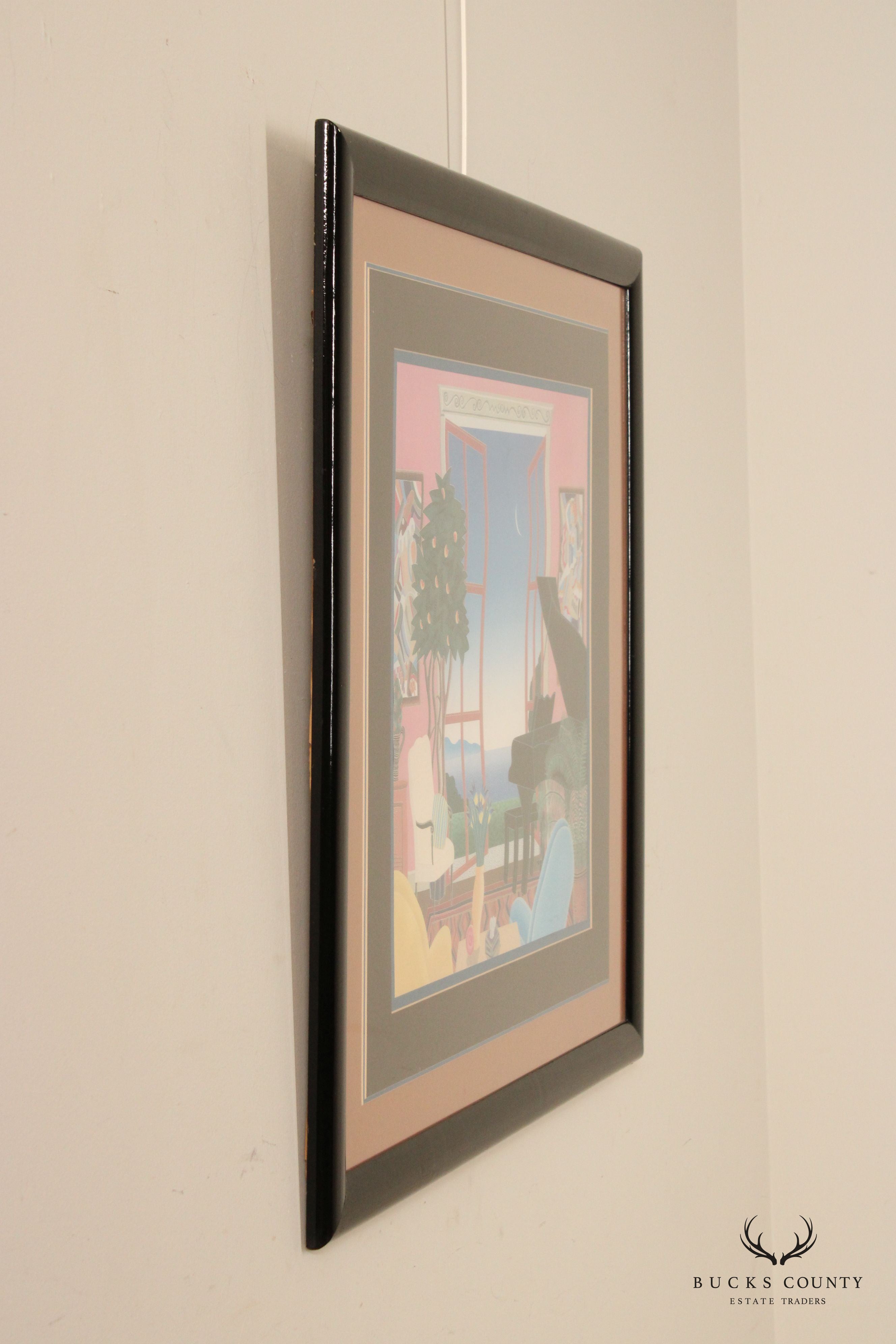 Thomas McKnight 1986 'Coconut Grove' Print, Custom Framed