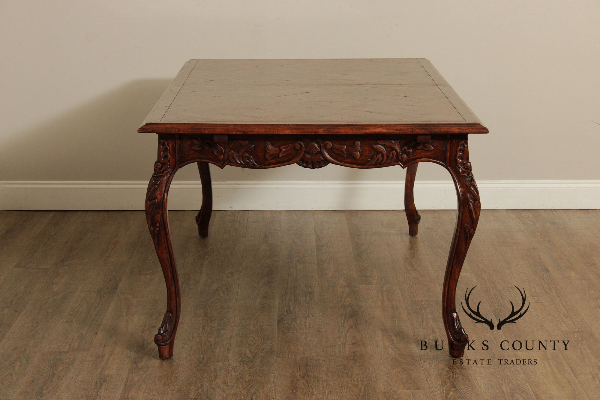 Guy Chaddock French Country Style Parquetry Top Extension Dining Table