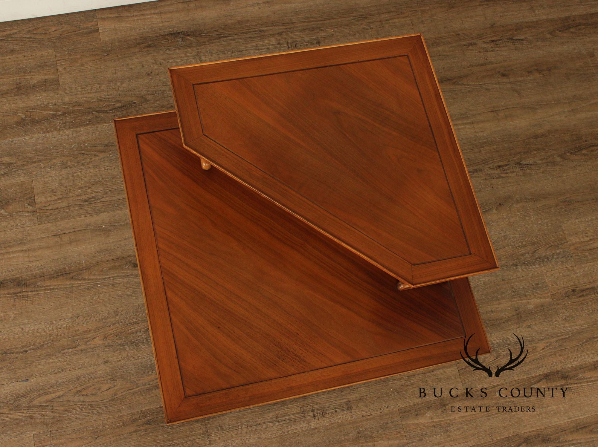 Lane Copenhagen Mid-Century Modern Two-Tier Corner Table