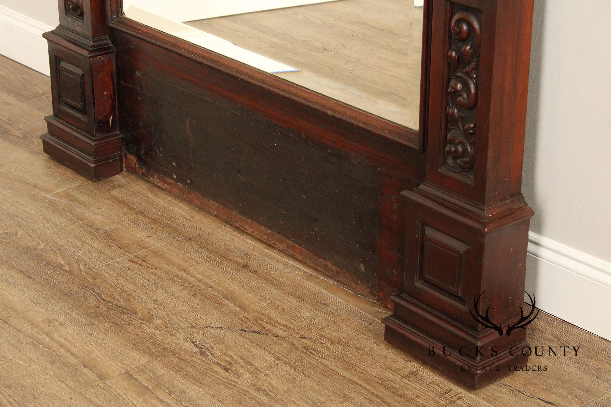 Antique Victorian Renaissance Revival American Walnut Large Pier Mirror