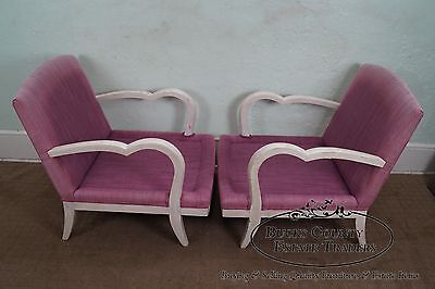 Unusual Pair of Hollywood Regency Oversized Lounge Chair Frames