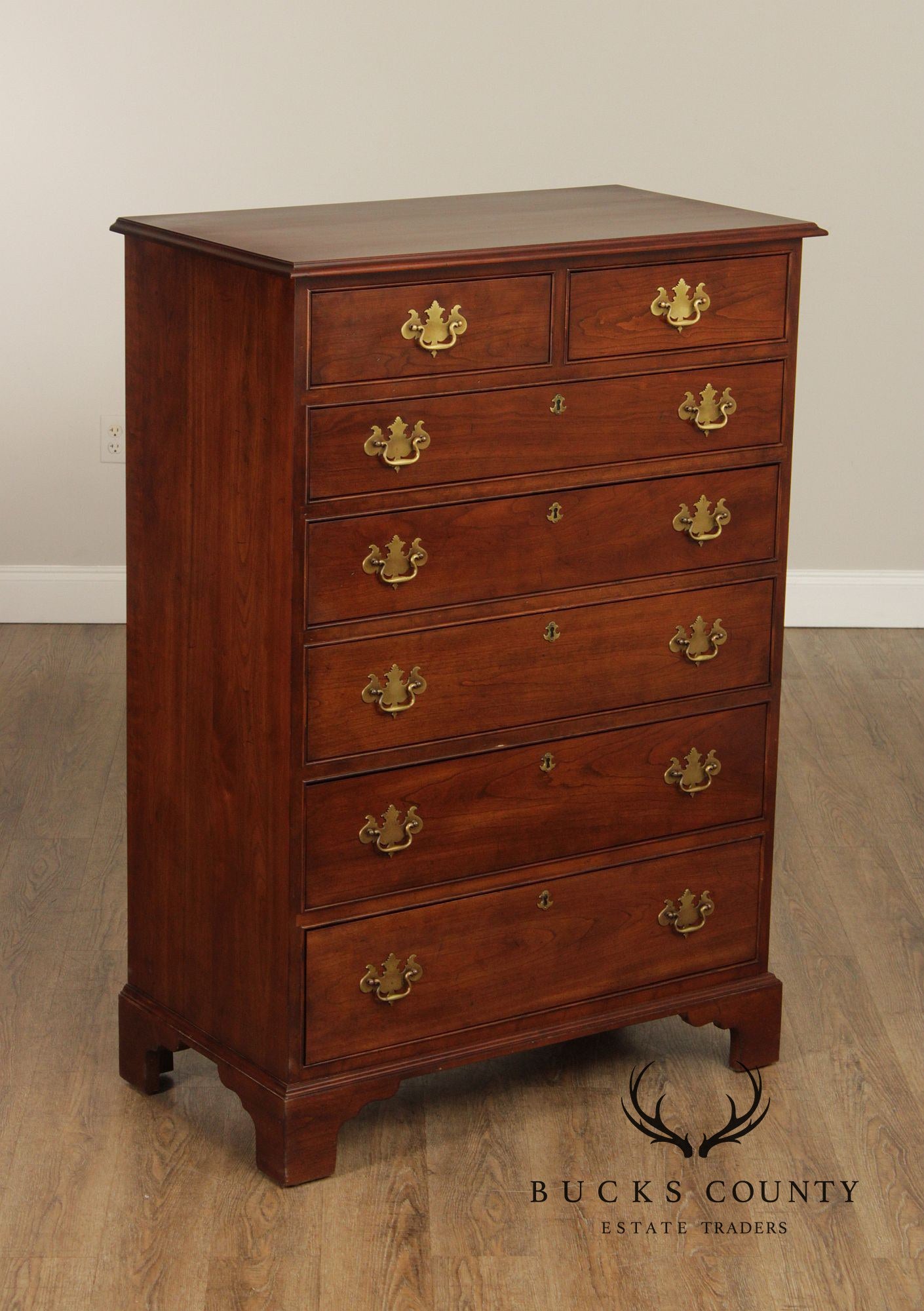 Stickley Chippendale Style Cherry Tall Chest