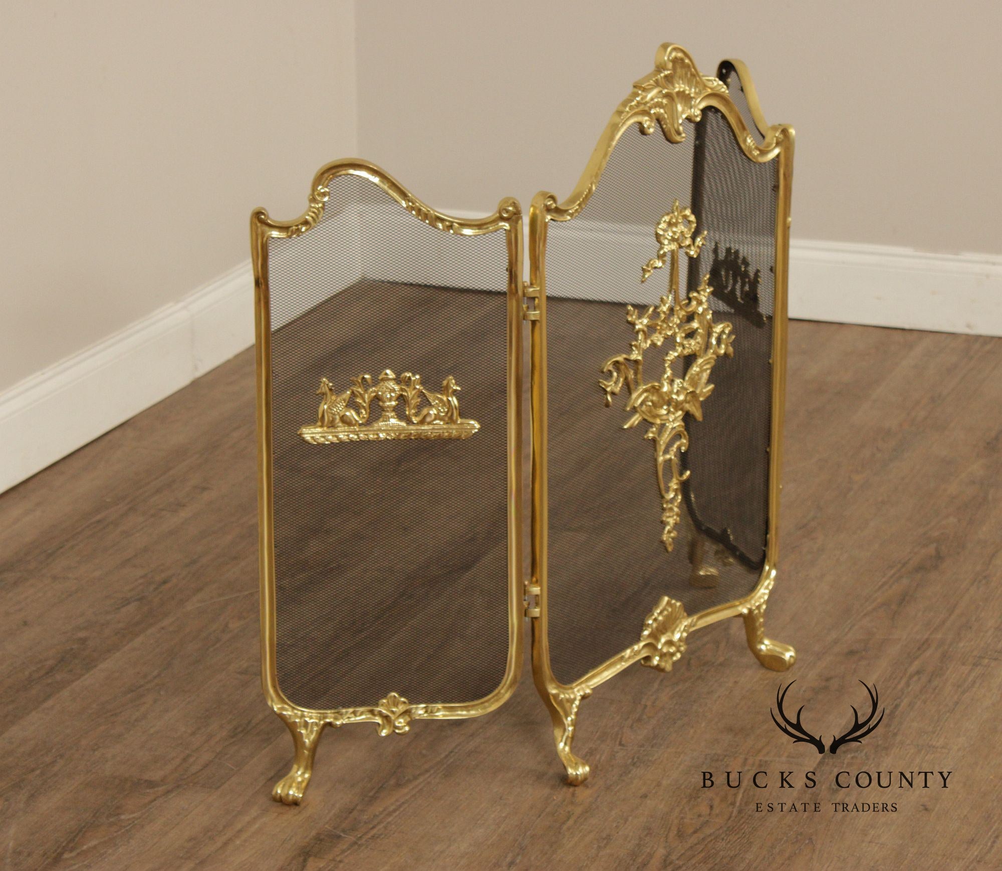 Rococo Style Quality Brass Fireplace Screen