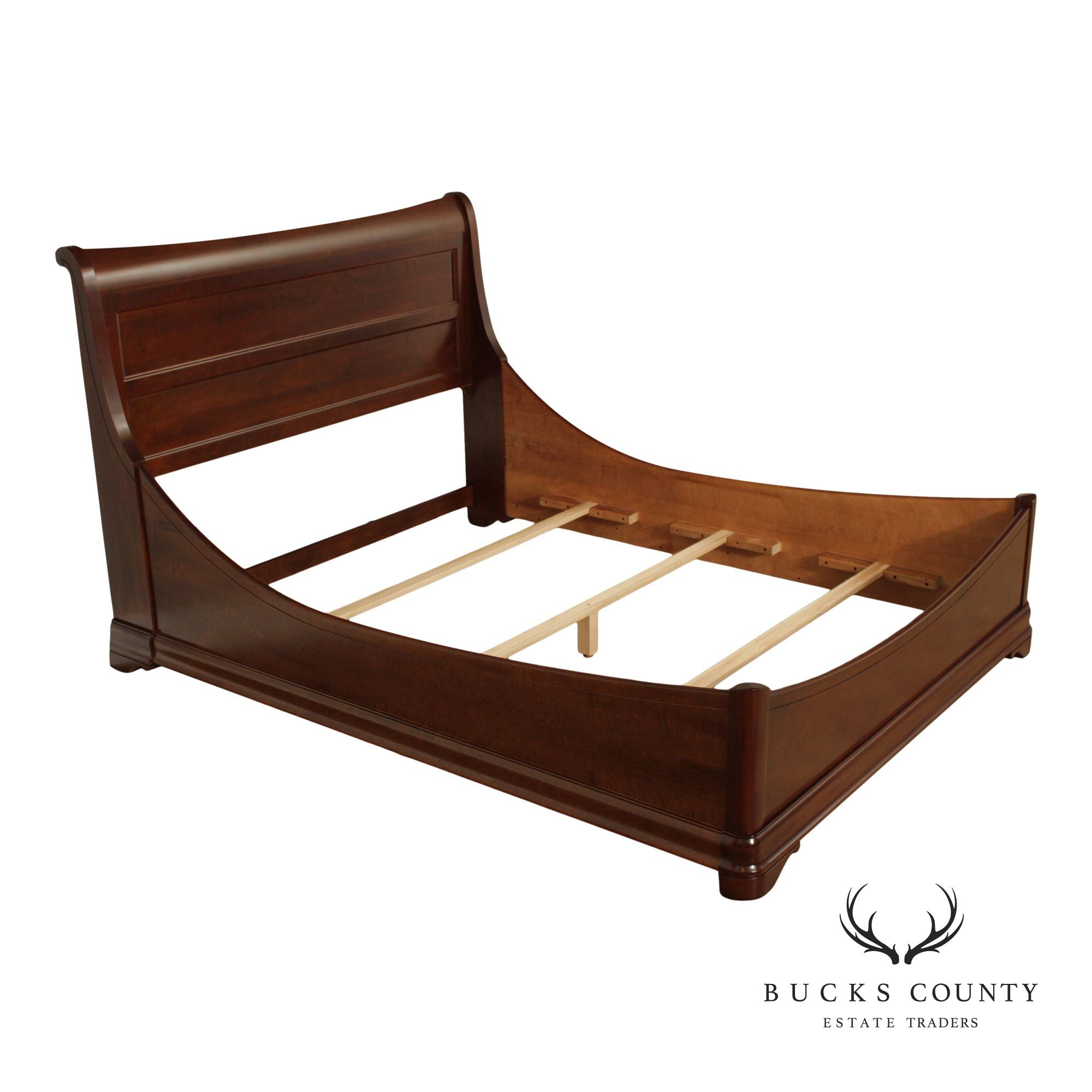 Durham Furniture Handcrafted Louis Philip Style Queen Cherry Sleigh Bed
