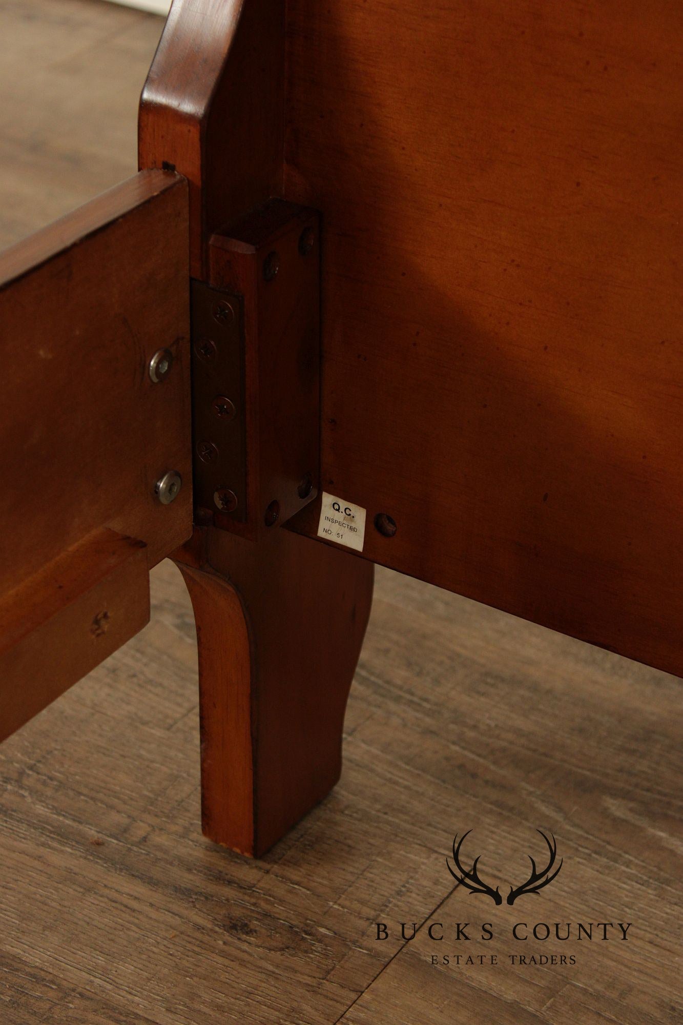 Queen Size Sleigh Bed With Iron Scroll Detail