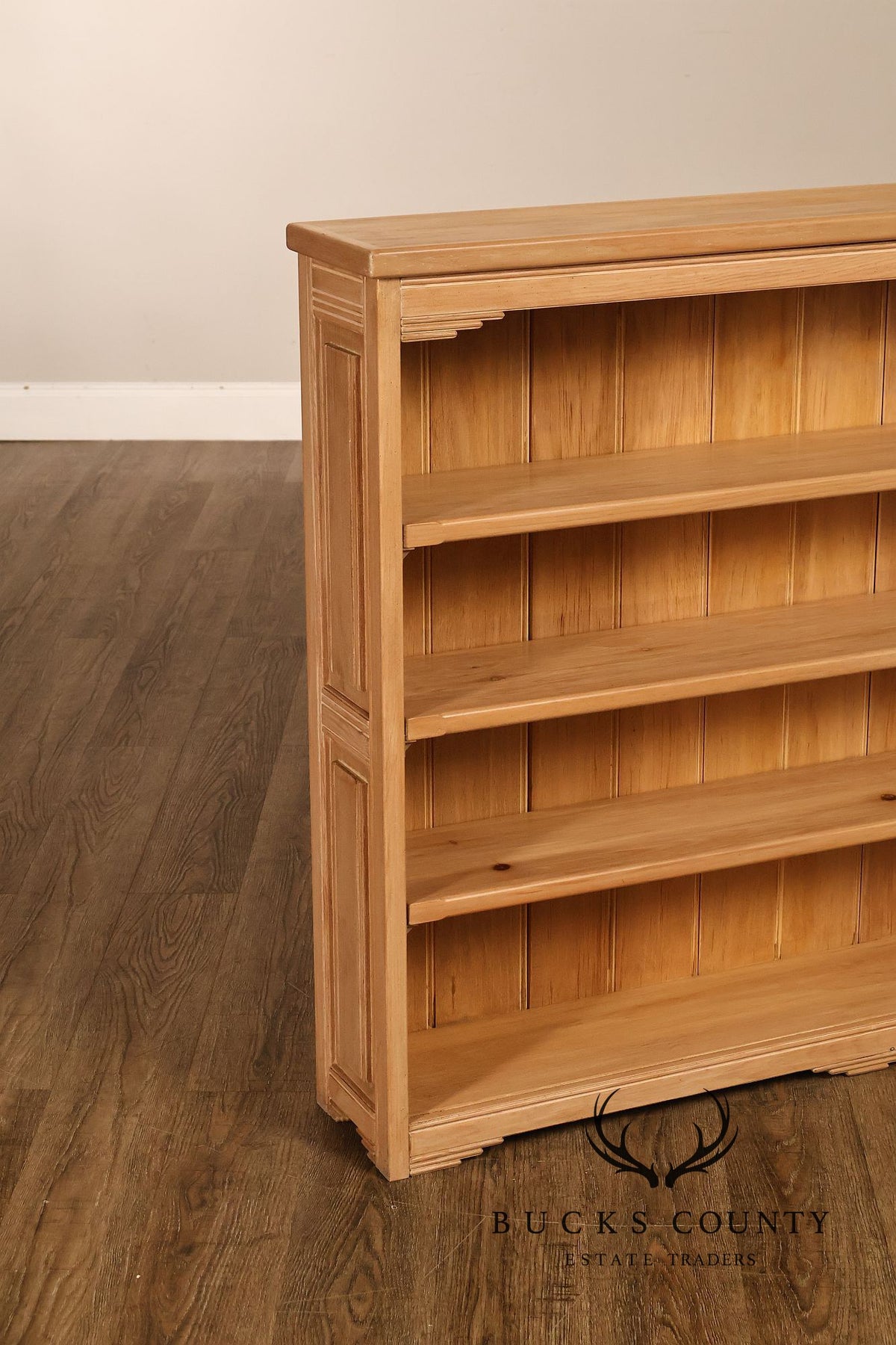 Rancho Monterey Style Oak Open Four Shelf Bookcase