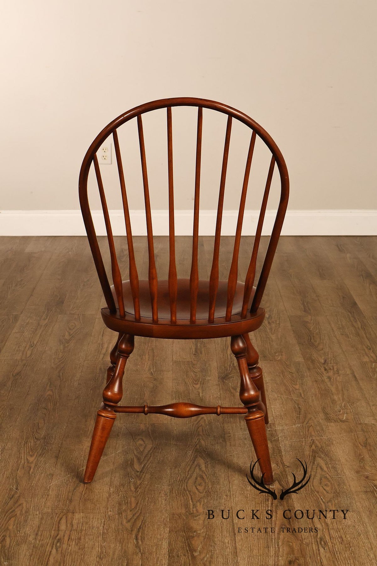 Nichols & Stone Set Of Eight Cherry Windsor Dining Chairs