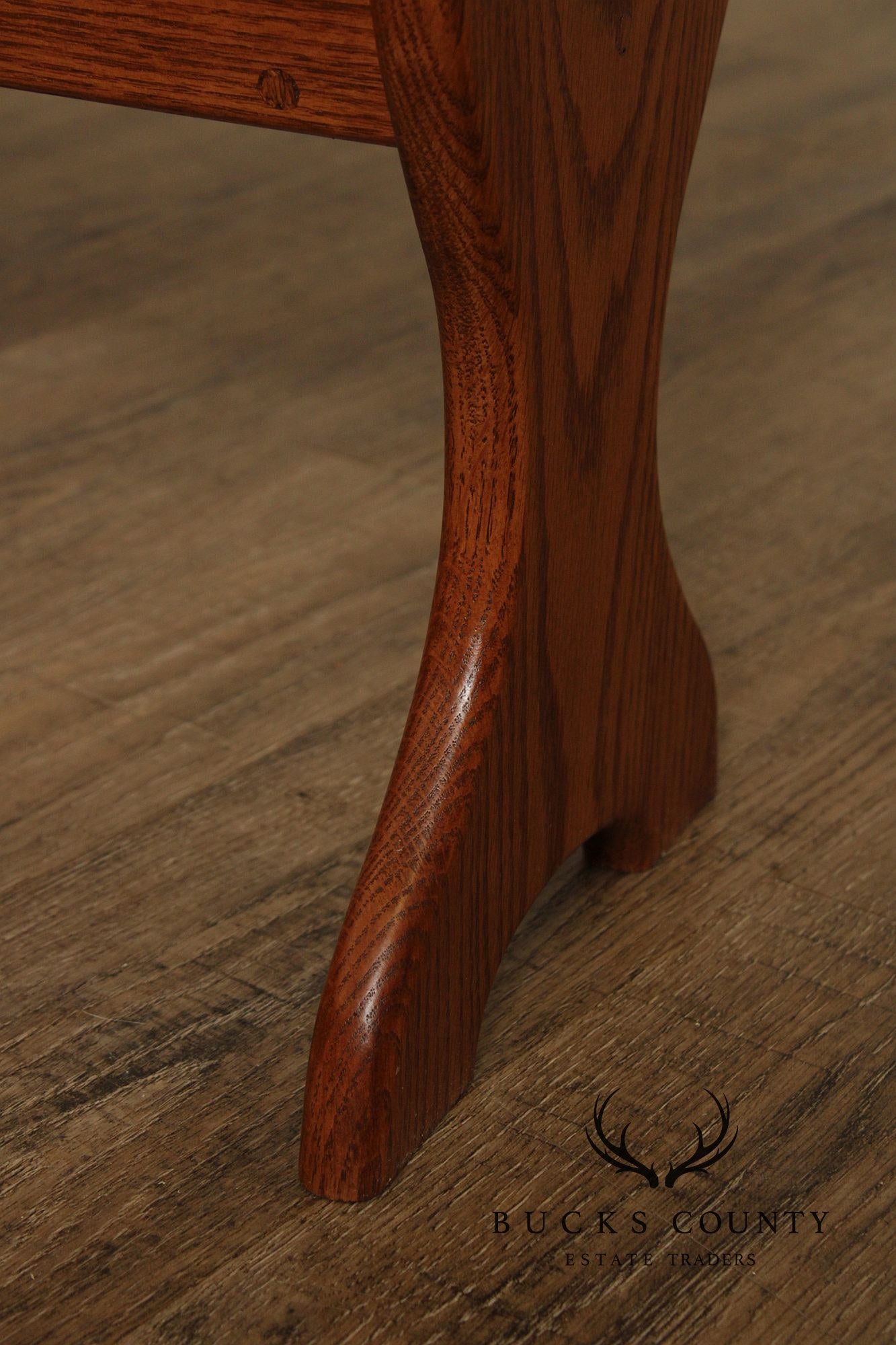 Vintage Oak Magazine Rack Side Table