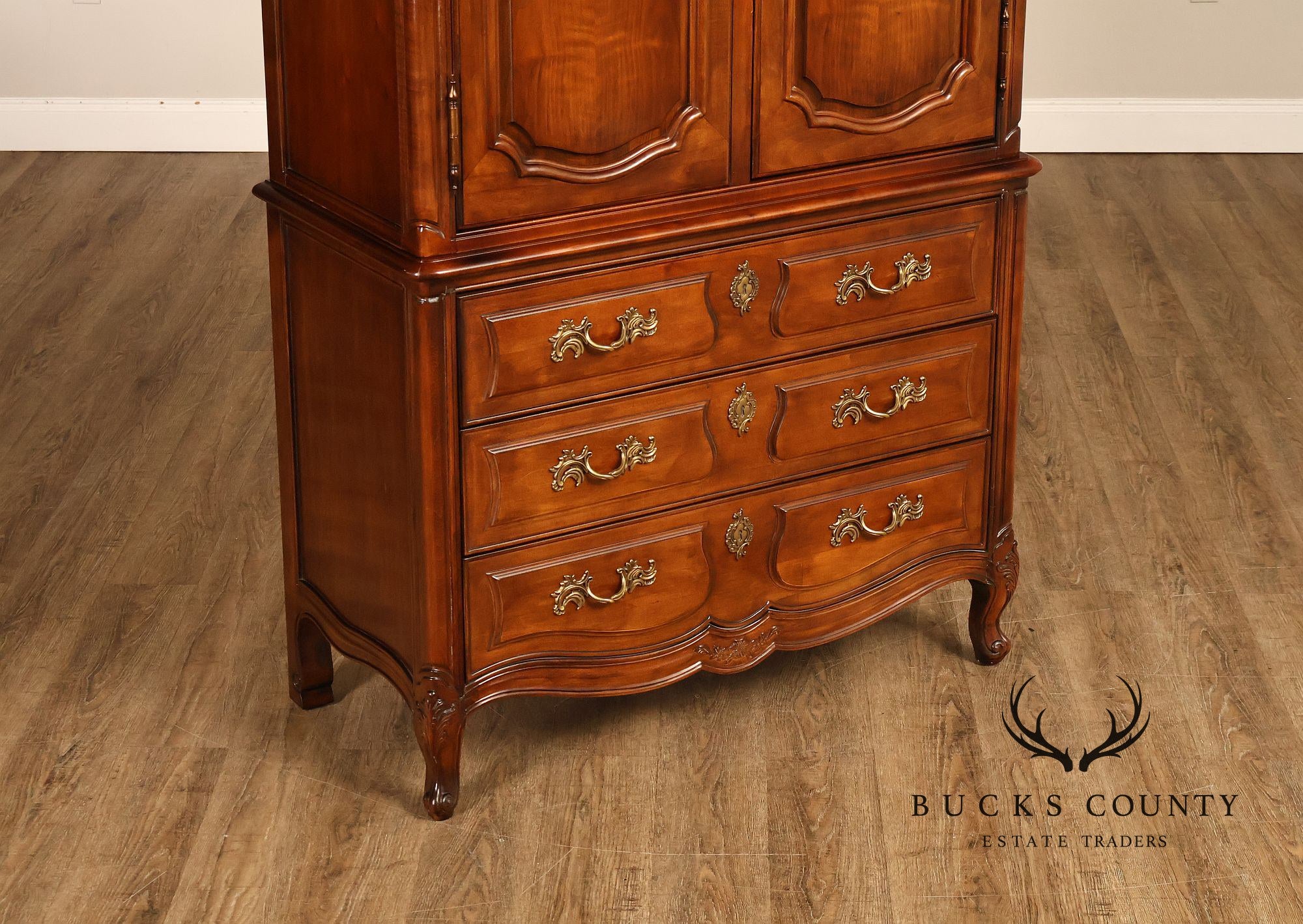 Henredon French Country Style Walnut Armoire