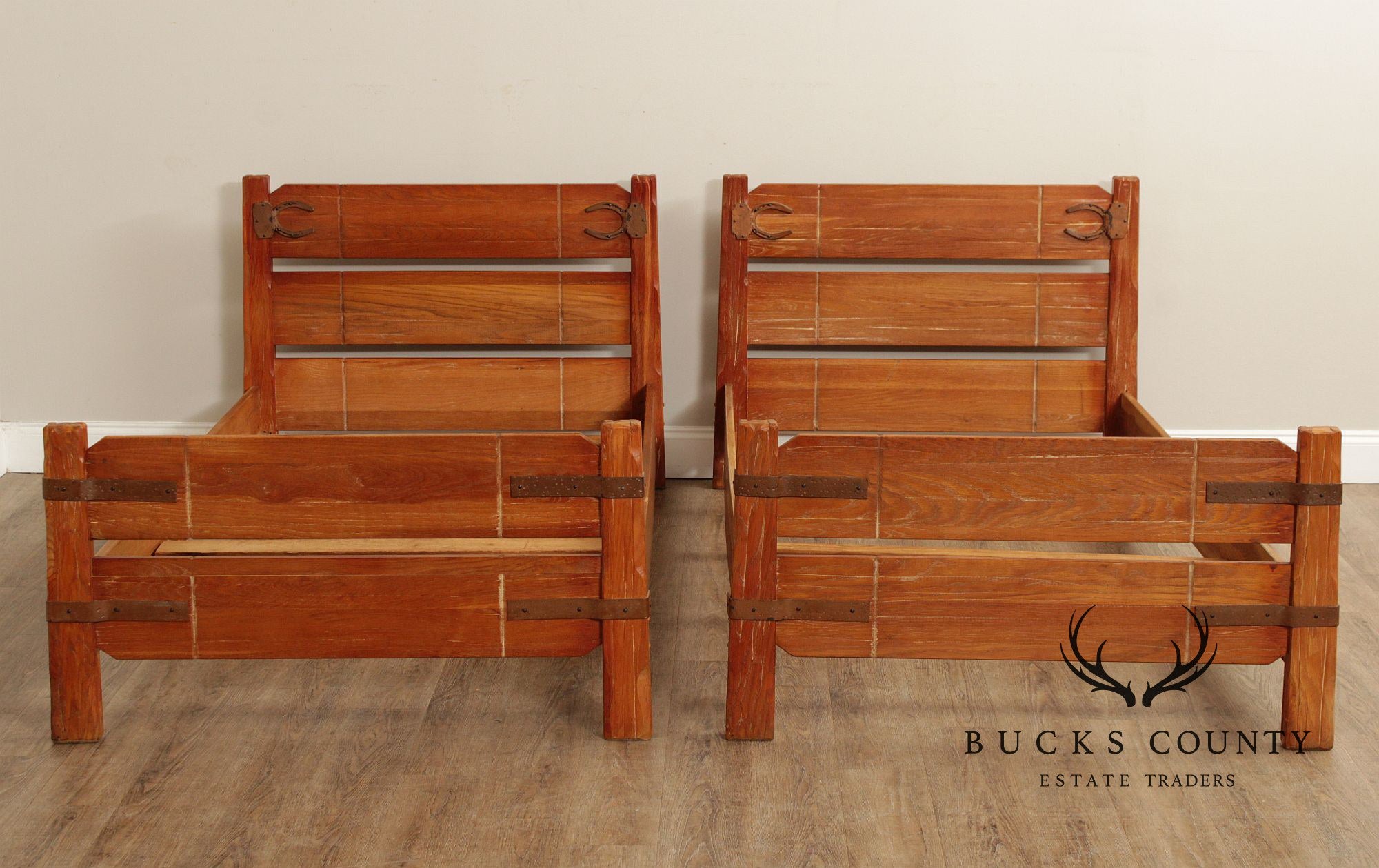 Brandt Ranch Oak Pair of Twin Beds