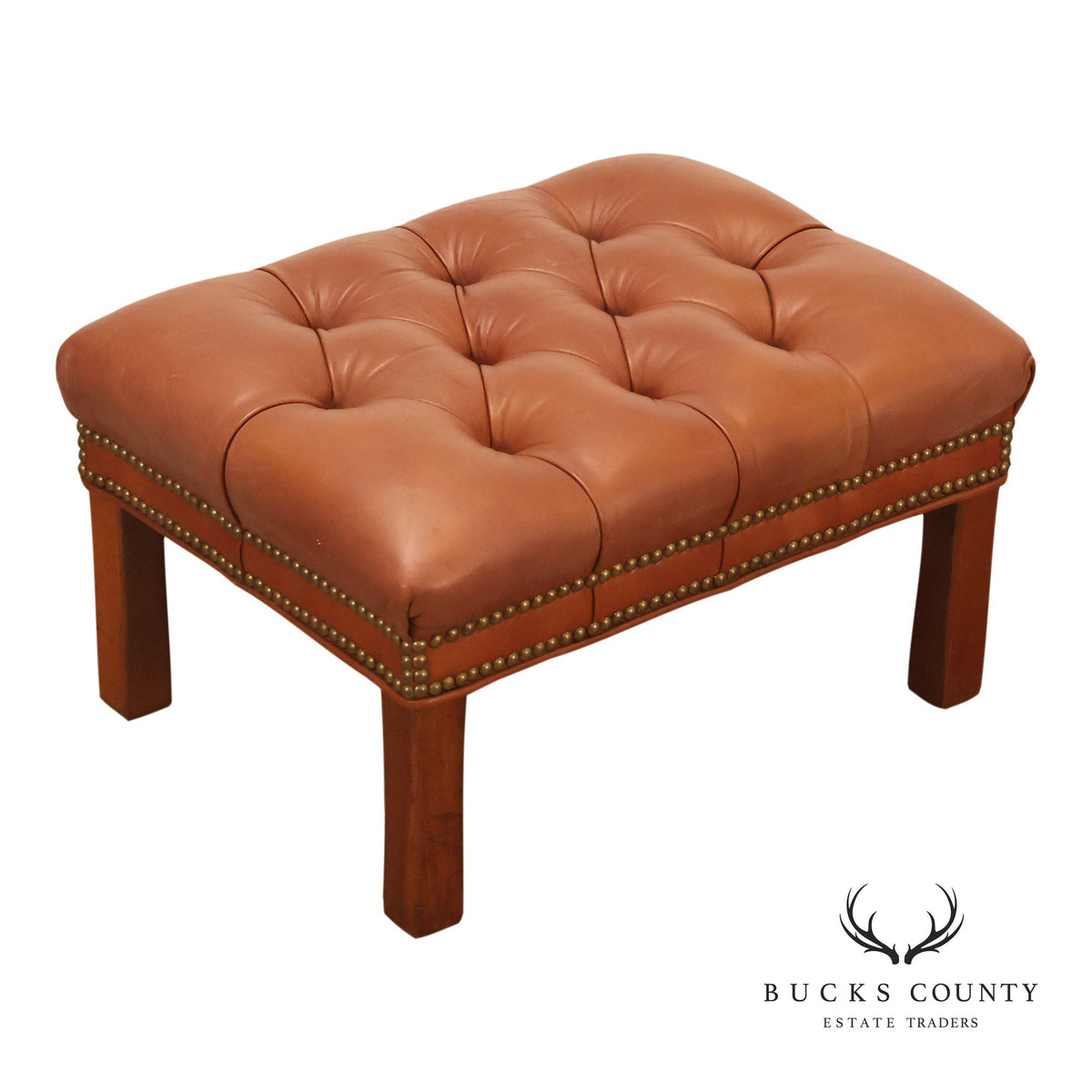 Leathercraft Tufted Leather Ottoman