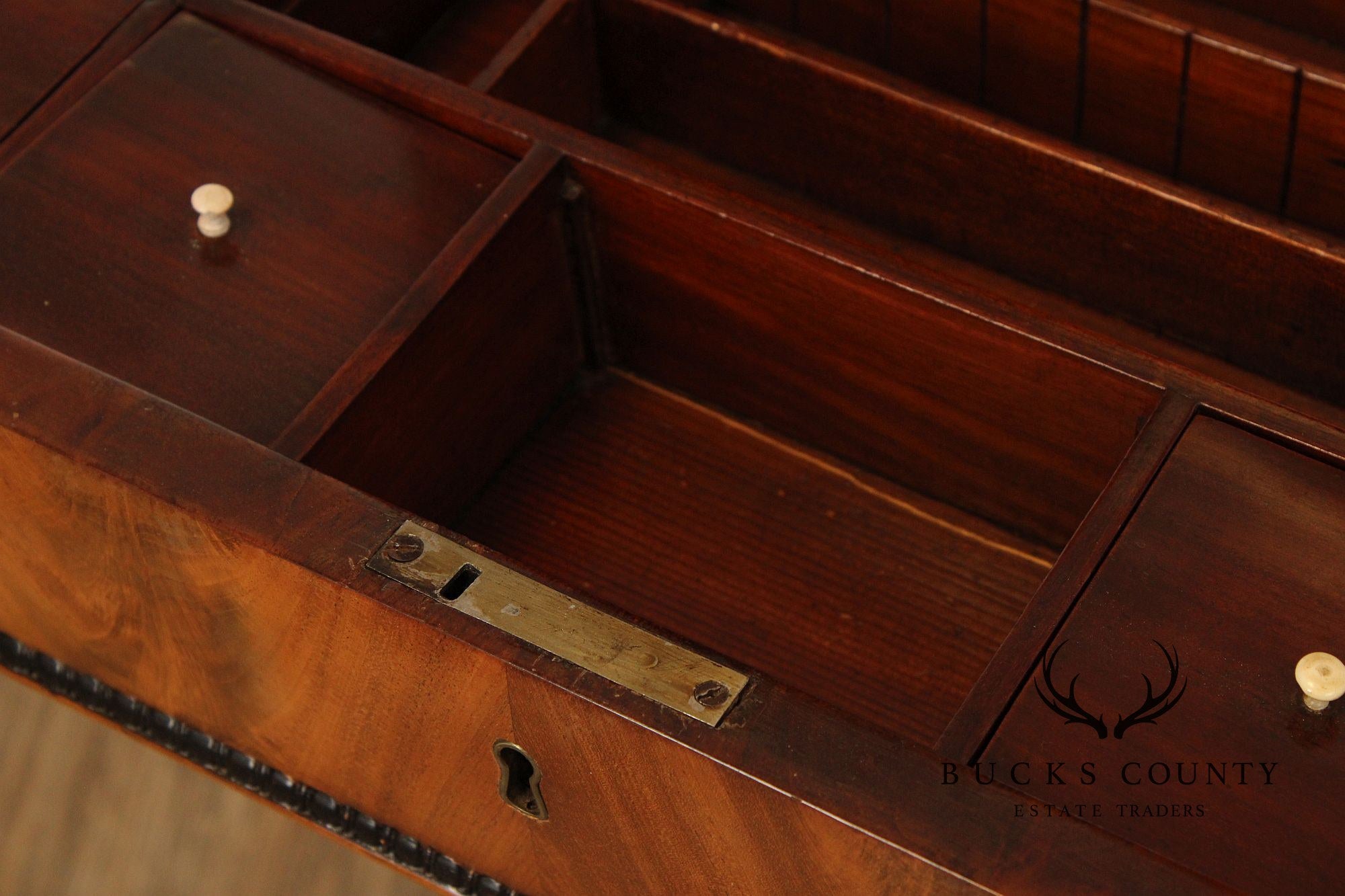 Antique English Empire Mahogany Sewing Table