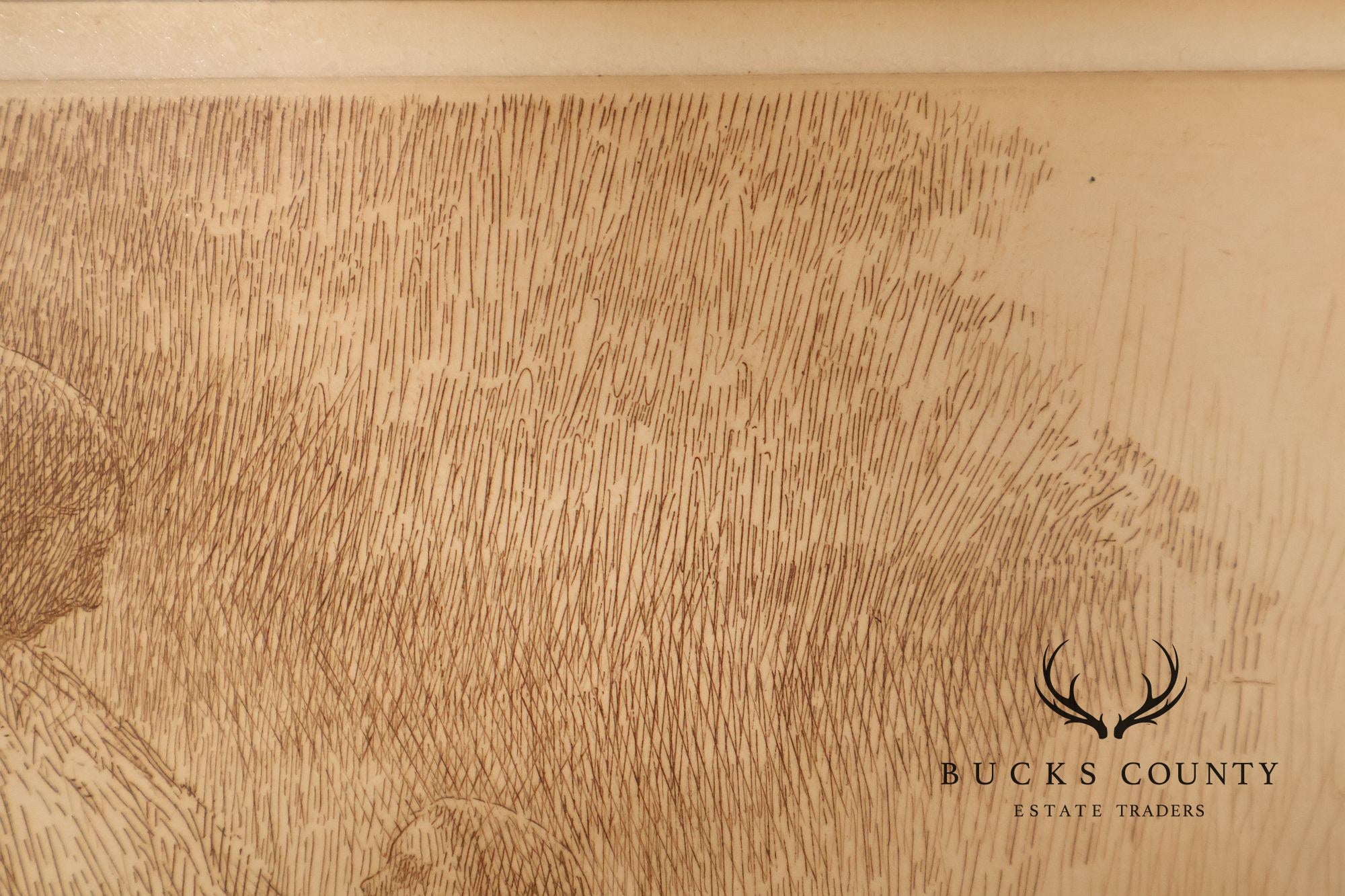 Harold Altman Framed Etching, 'Bench'