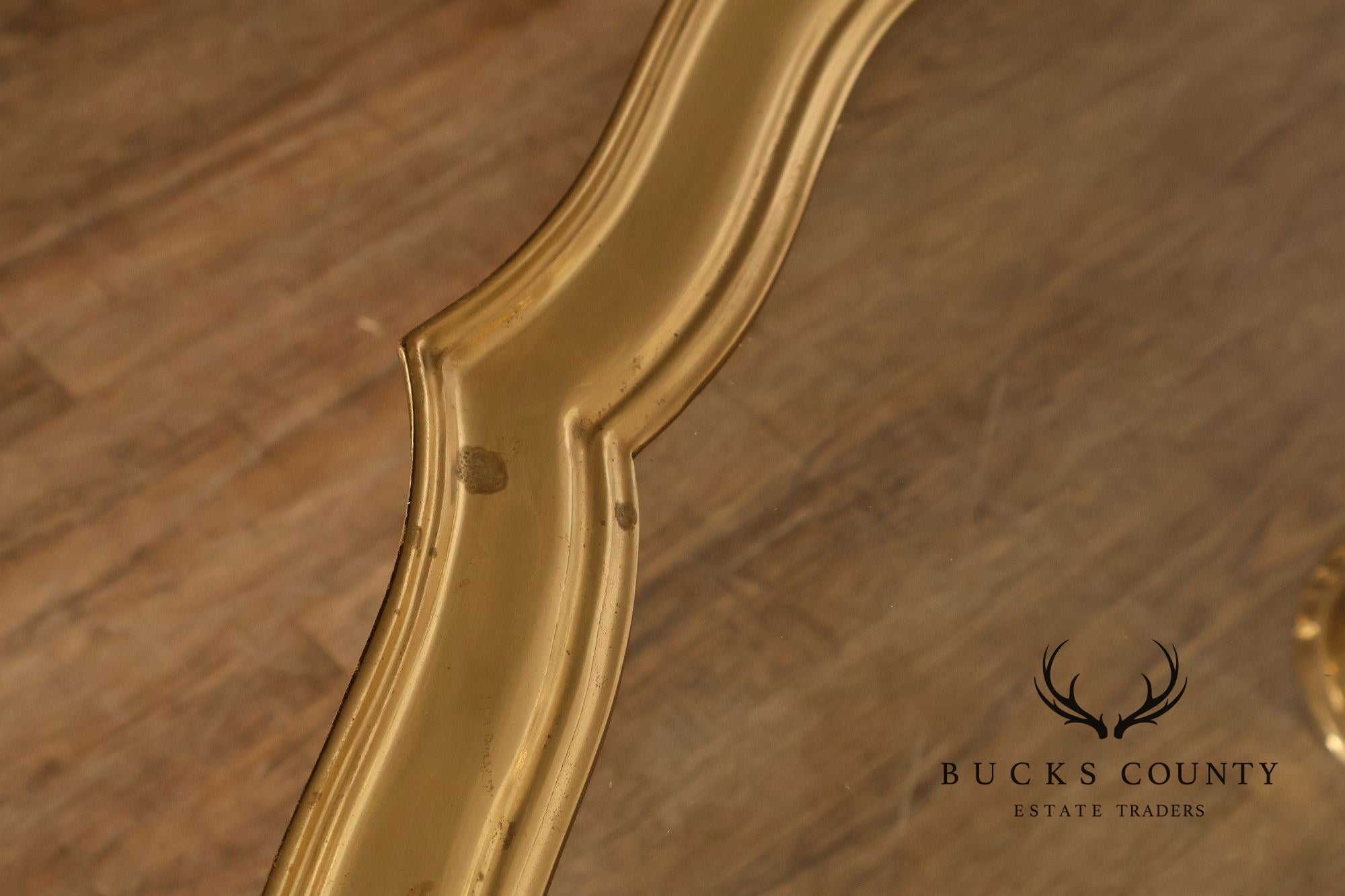 LaBarge Scalloped Brass And Glass Coffee Table