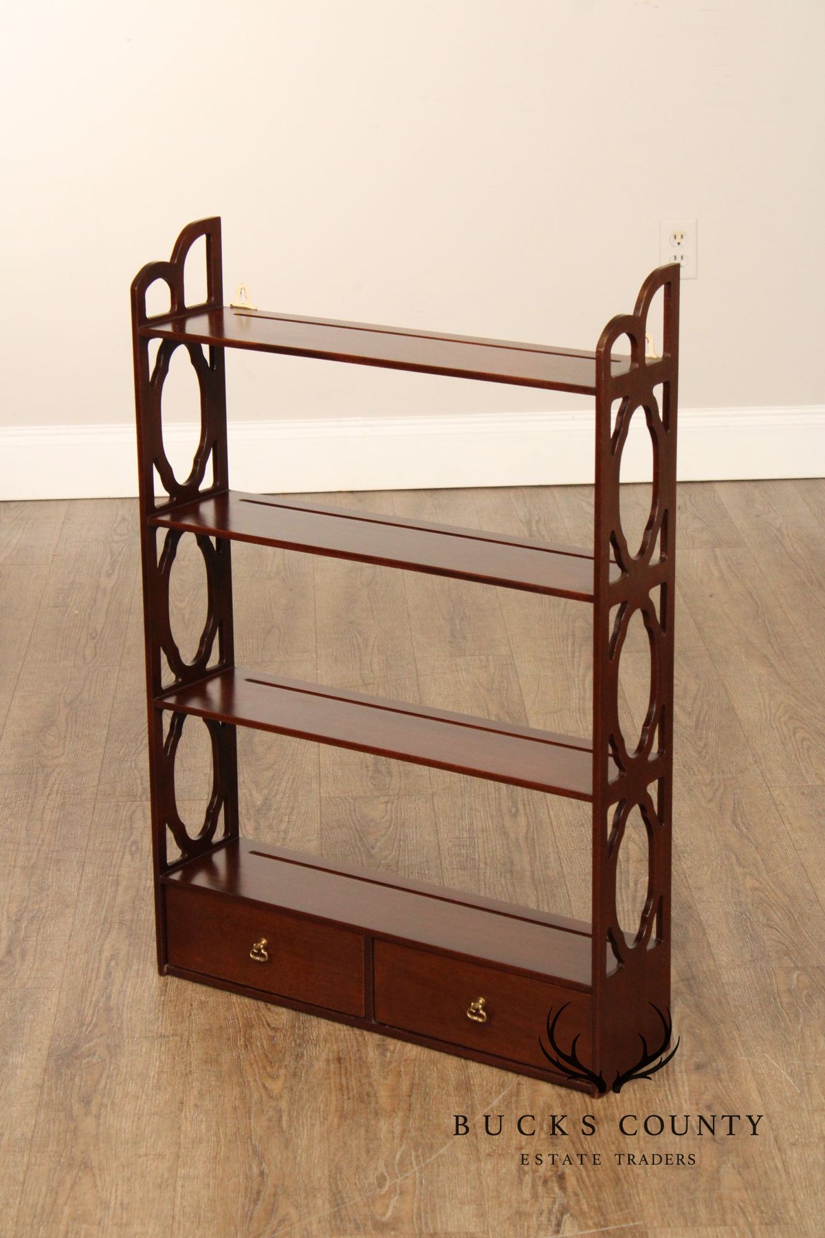 Chippendale Style Mahogany Wall-Hanging Display Shelf