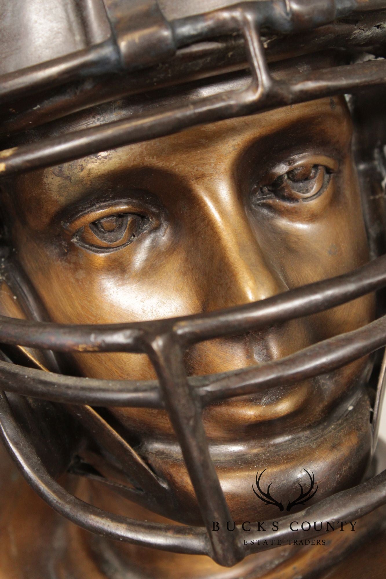 Bronze Garden Statue Of A Football Player