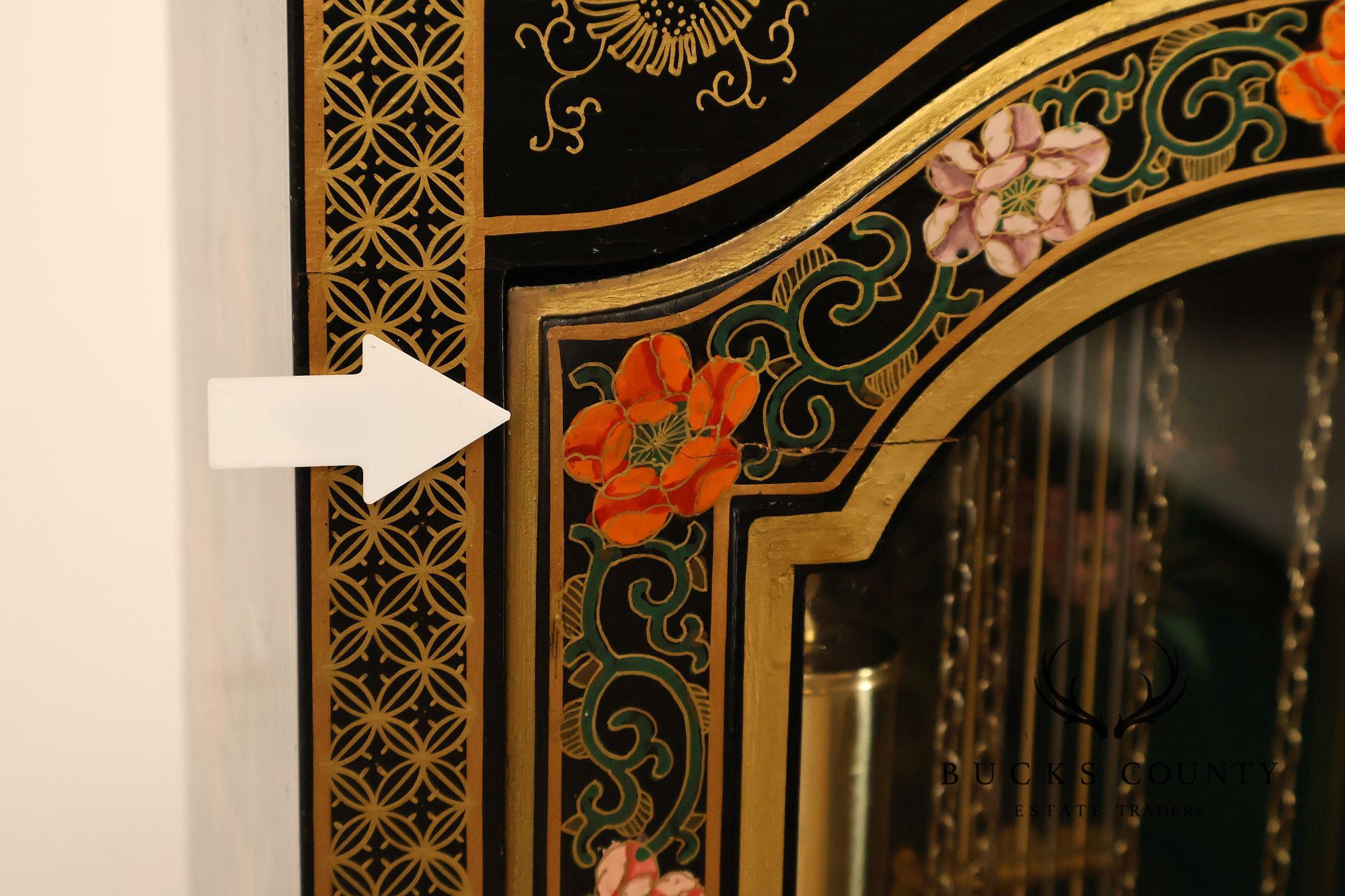 Hermle Chinoiserie Style Tall Case Grandfather Clock