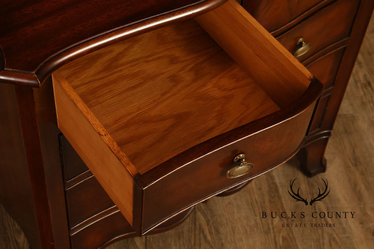 Traditional Mahogany Pair Of  Bow Front Two Drawer And Two Door Cabinets