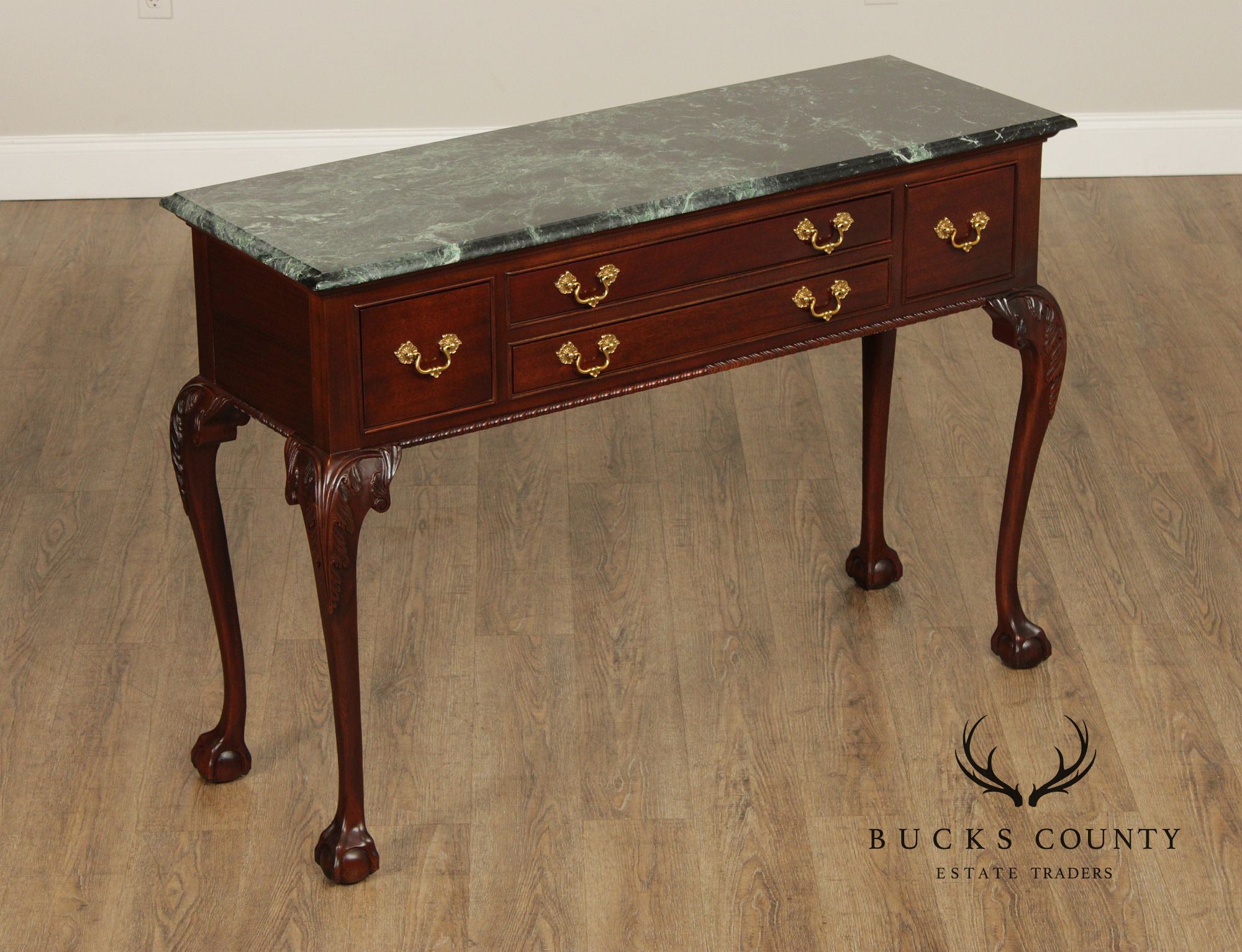 Stickley Georgian Style Granite Top Mahogany Server